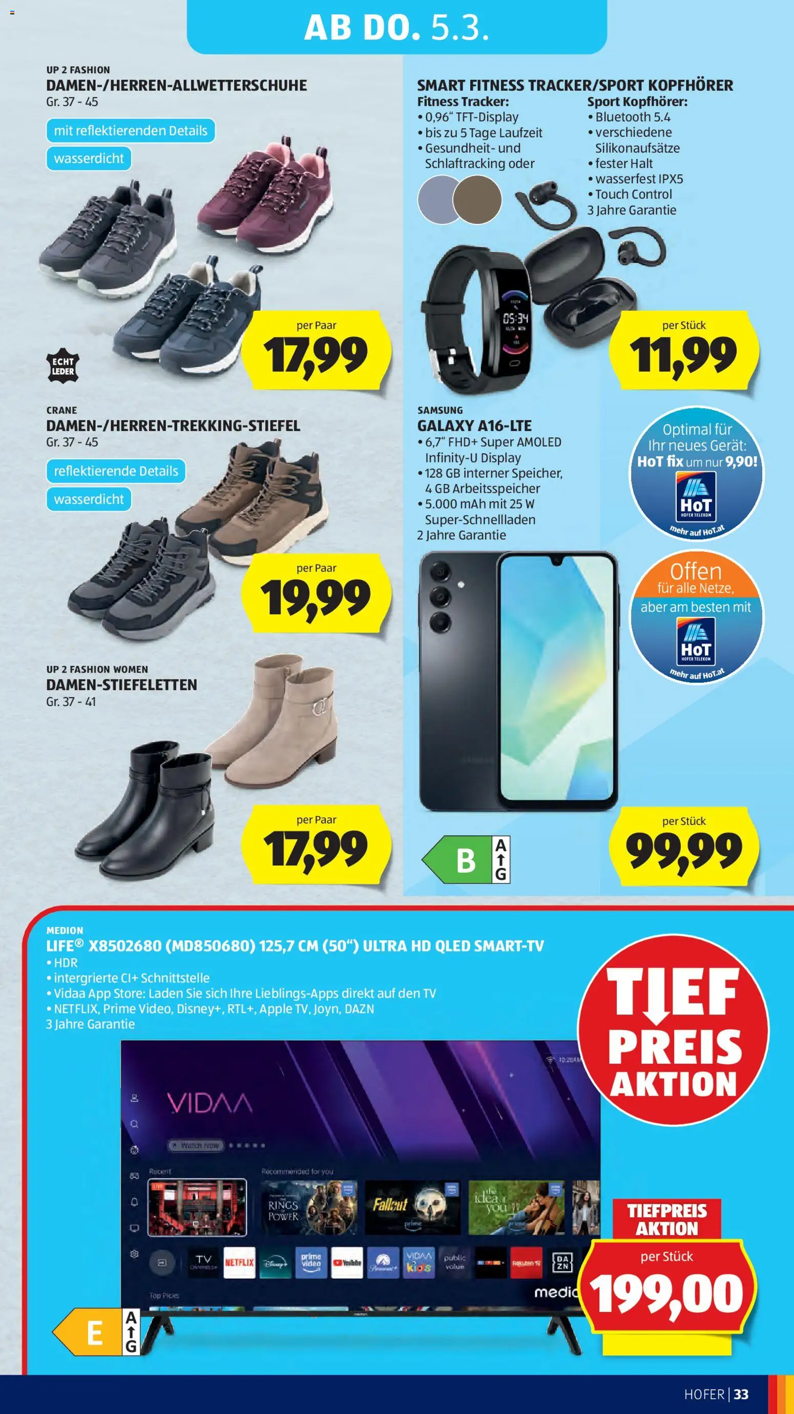 Hofer Flugblatt gültig ab 25.02.2026 | Seite: 37 | Produkte: TV, Kopfhörer, Apple, Samsung