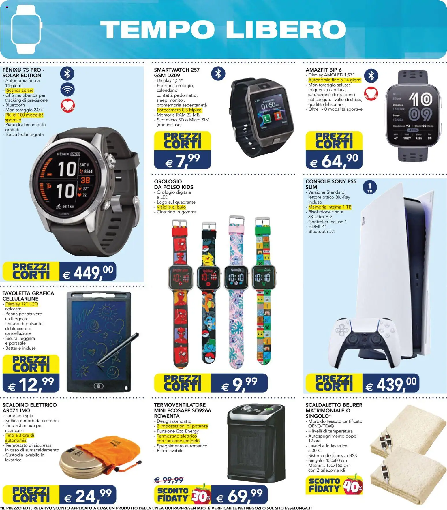 Volantino Esselunga S del 01.12.2025 | Pagina: 8 | Prodotti: Torcia, Lavatrice, Orologio, Smartwatch