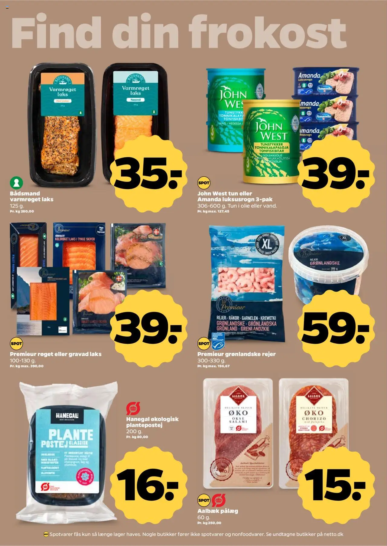 Netto Tilbudsavis gyldig fra 16.08.2025 | Side: 15 | Produkter: Salami, Touca, Pålæg, Rejer