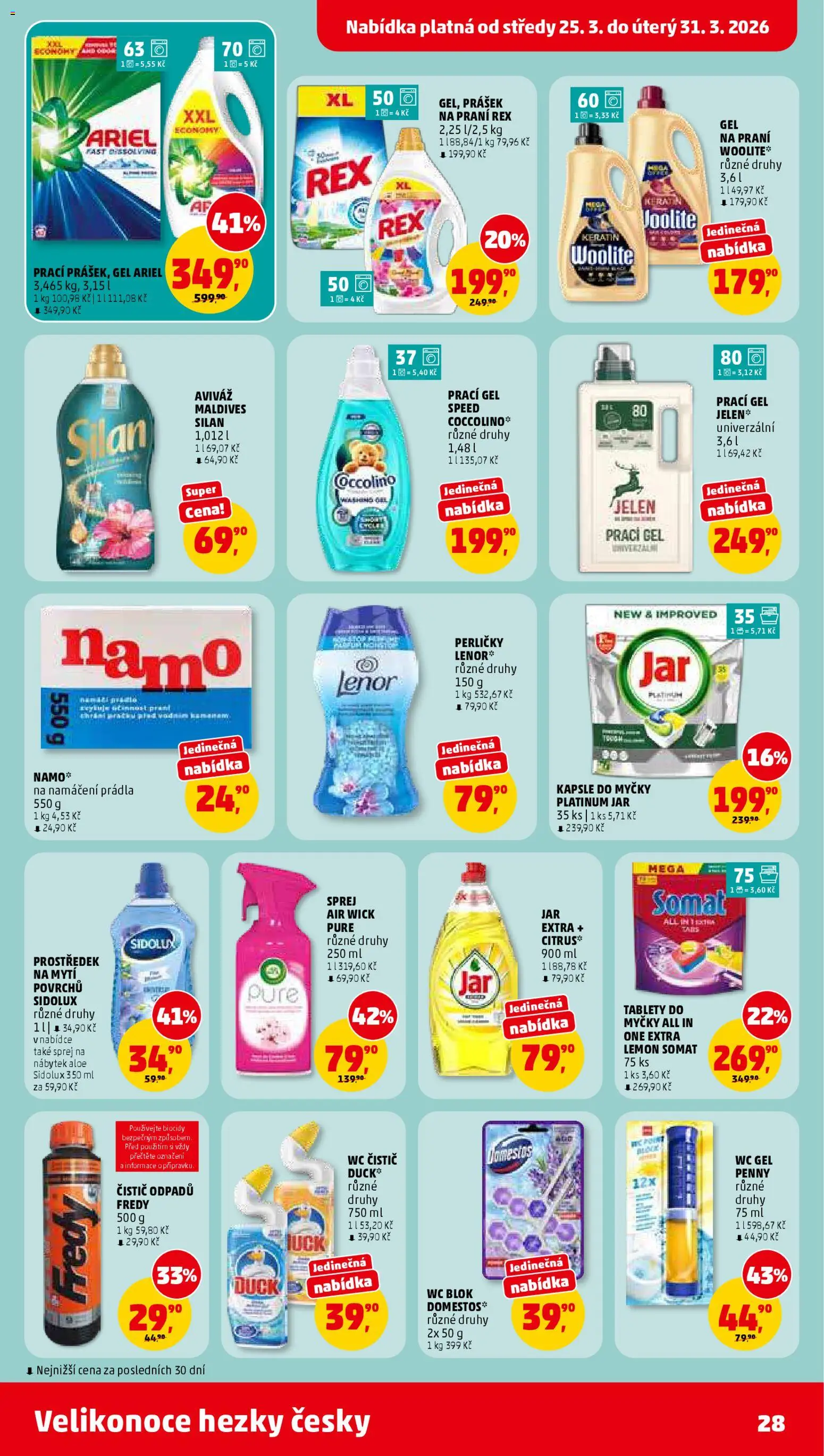 Penny Market leták od 25.03.2026 | Strana: 28 | Produkty: Coccolino, Blok, Domestos, Wc