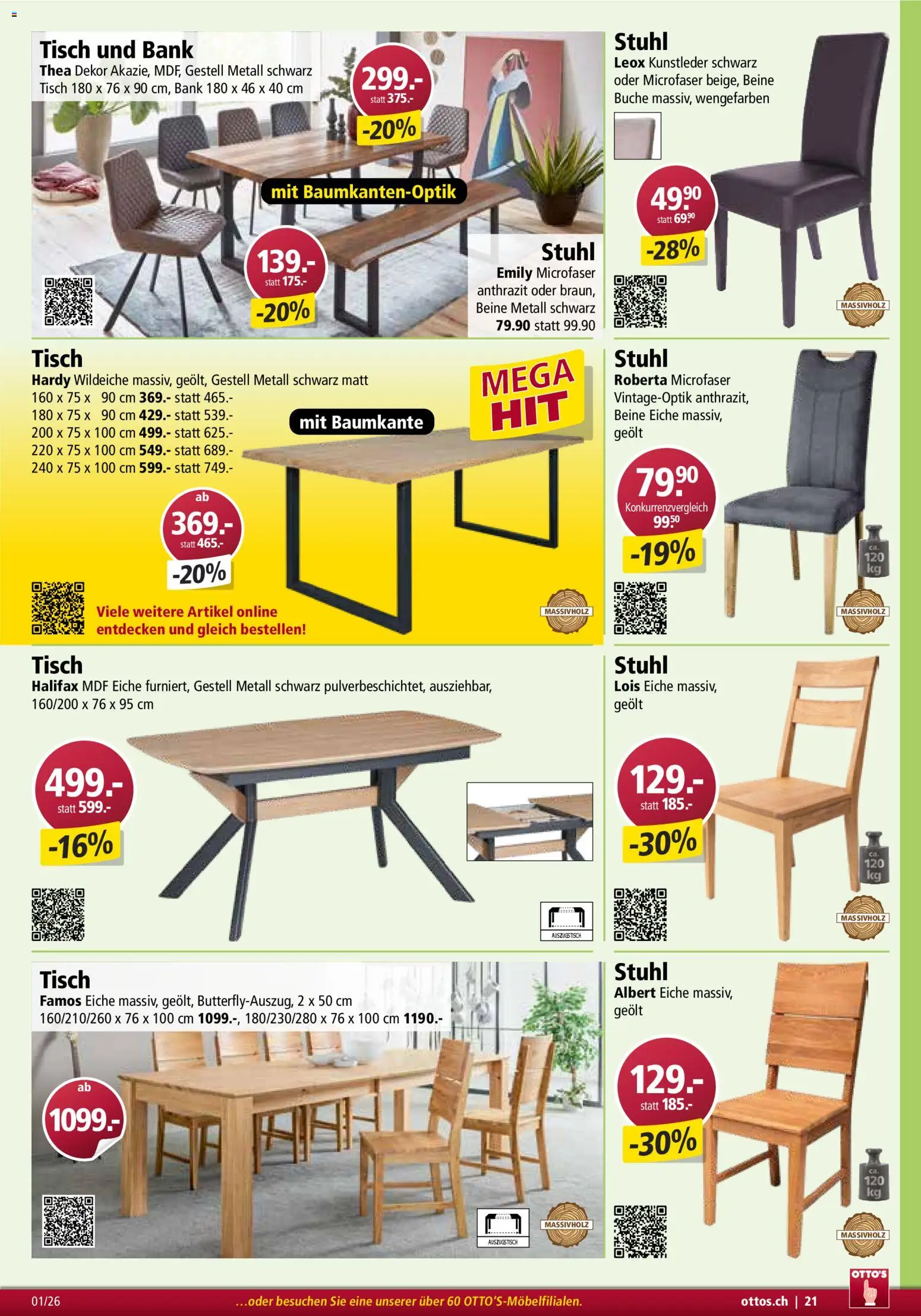 Otto's Aktionen Möbelflyer – gültig ab 01.01.2026 | Seite: 21 | Produkte: Tisch, Stuhl