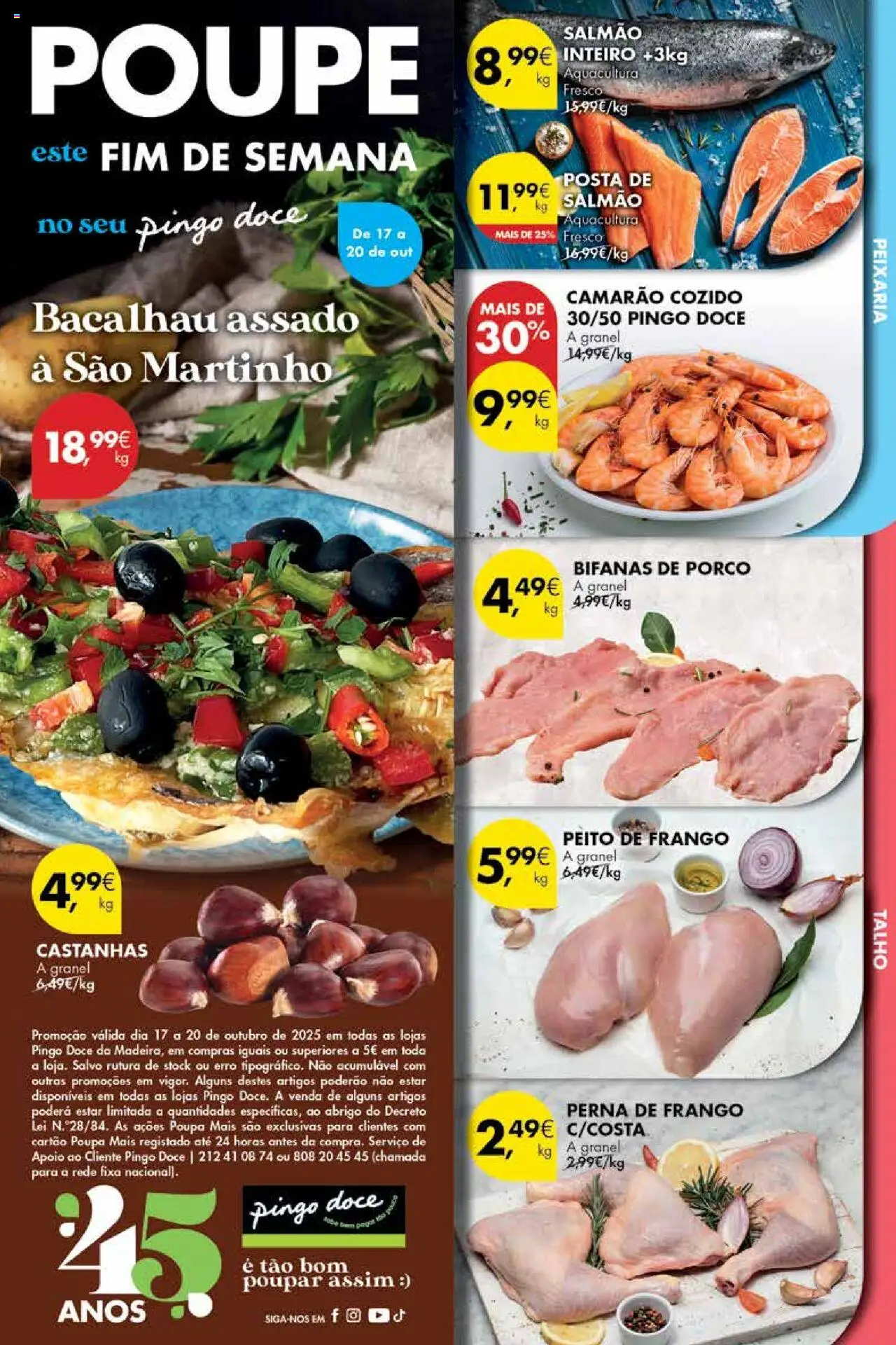 Pingo Doce Poupe este Fim de Semana Madeira │ válido de 17.10.2025 | Página: 1 | Produtos: Peito de frango, Frango, Camarão, Castanhas