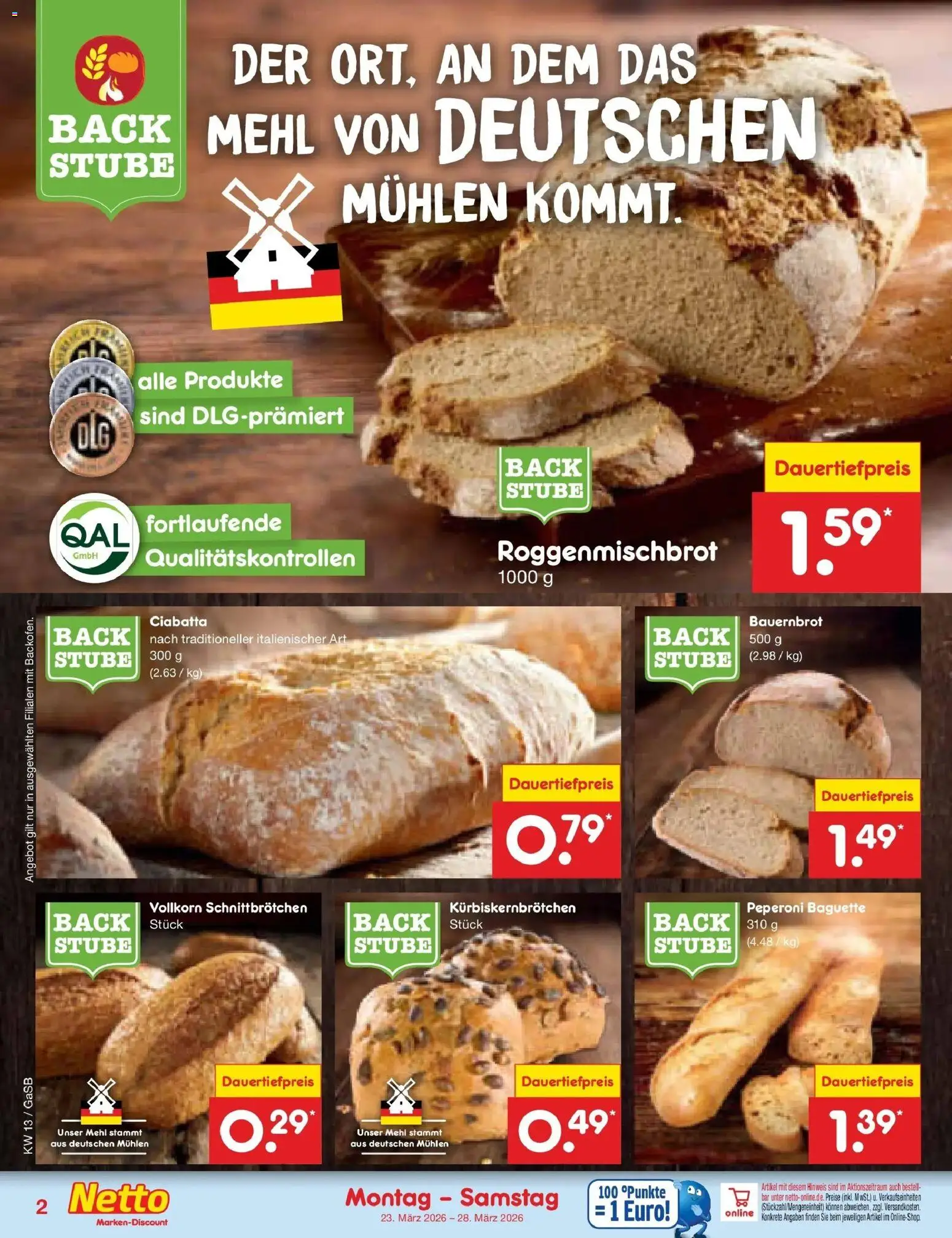 Netto Marken-Discount Prospekt Bremen-Lesum	 – gültig ab 23.03.2026 | Seite: 28 | Produkte: Mehl, Baguette