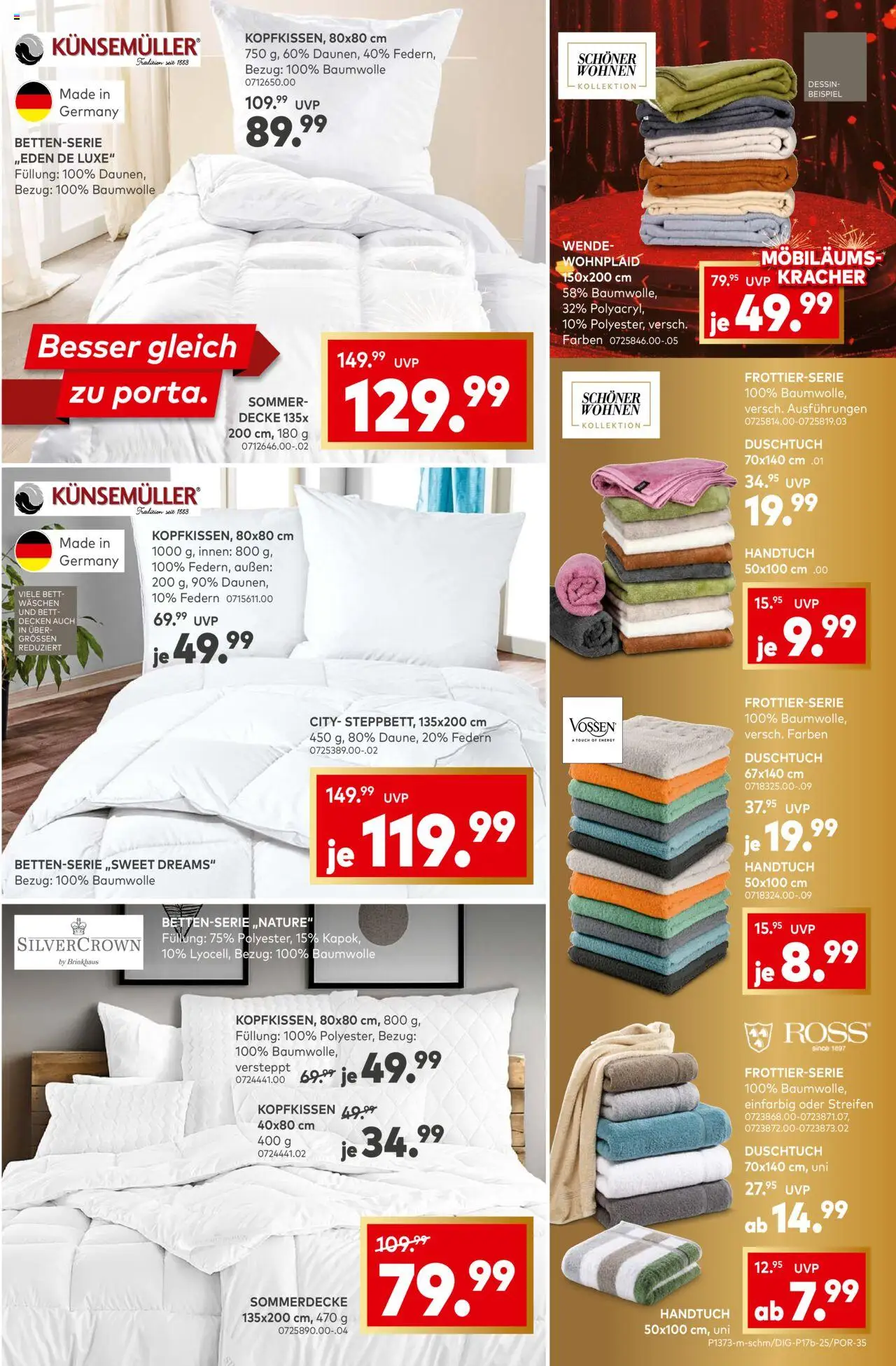 Porta! Möbiläumskracher in allen Abteilungen - Bad Vilbel-Dortelweil – gültig ab 08.09.2025 | Seite: 7 | Produkte: Bett, Decke, Energy, Kopfkissen
