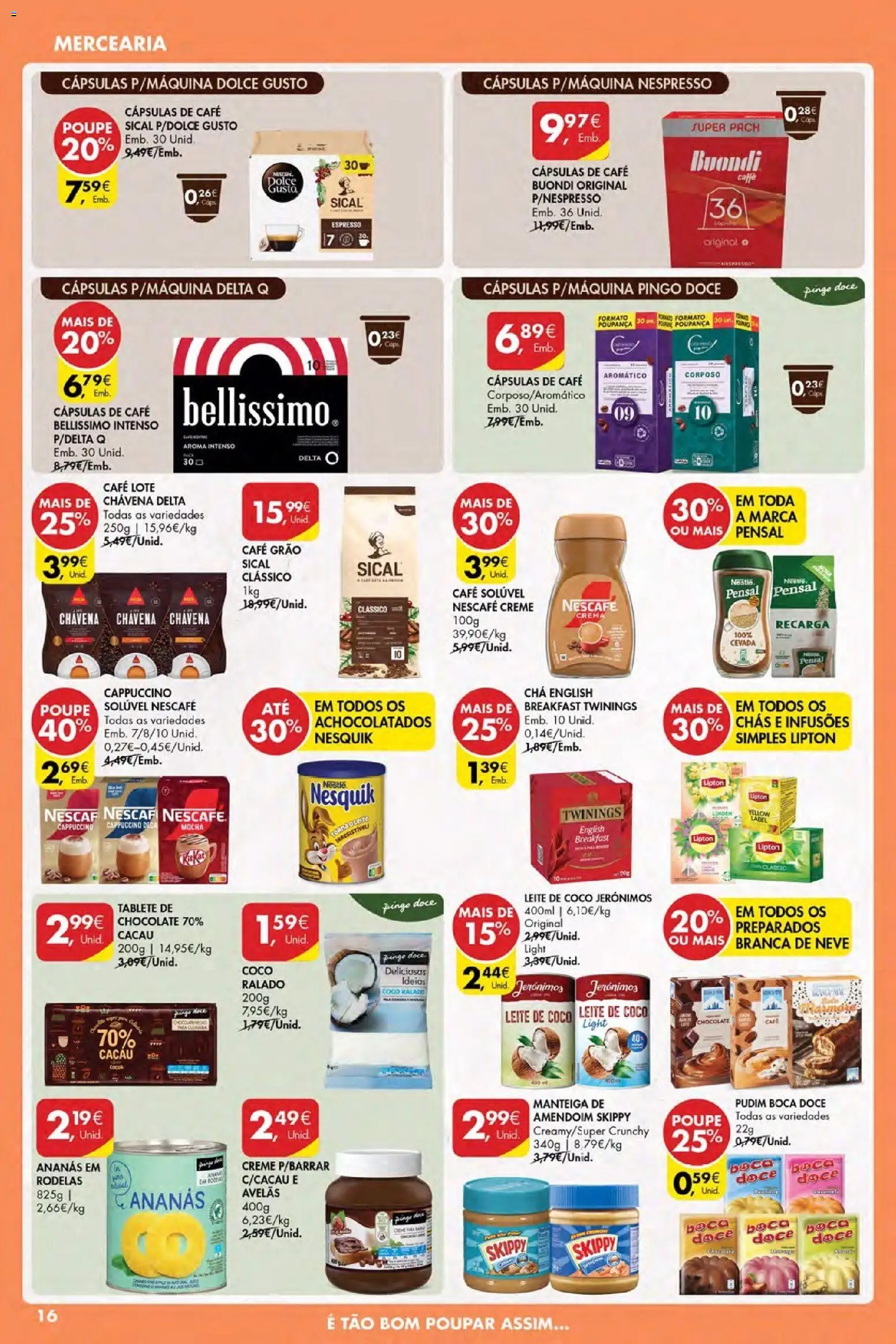 Pingo Doce Poupe Esta Semana Açores │ válido de 26.02.2026 | Página: 16 | Produtos: Nestlé, Café, Chocolate, Creme