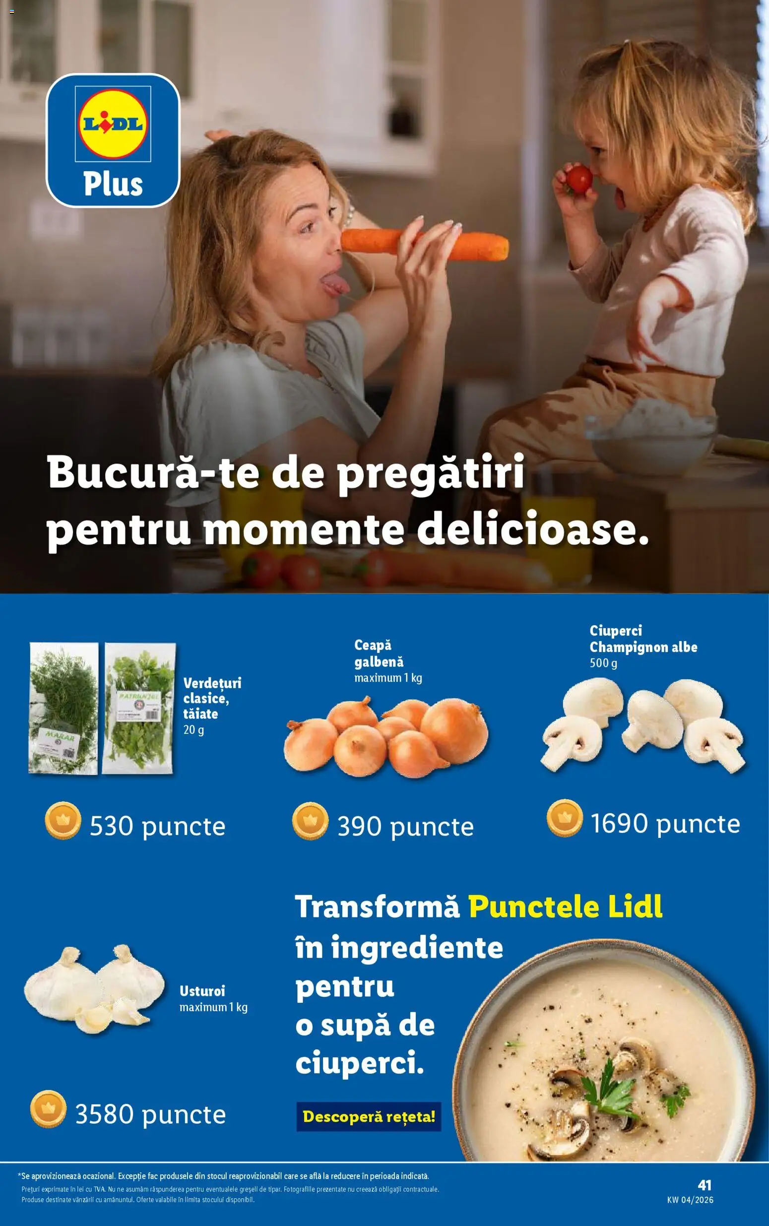 Noul catalog Lidl – valabil de la 19.01.2026 | Pagină: 41 | Produse: Mărar, Ceapă galbenă, Ciuperci, Ceapă
