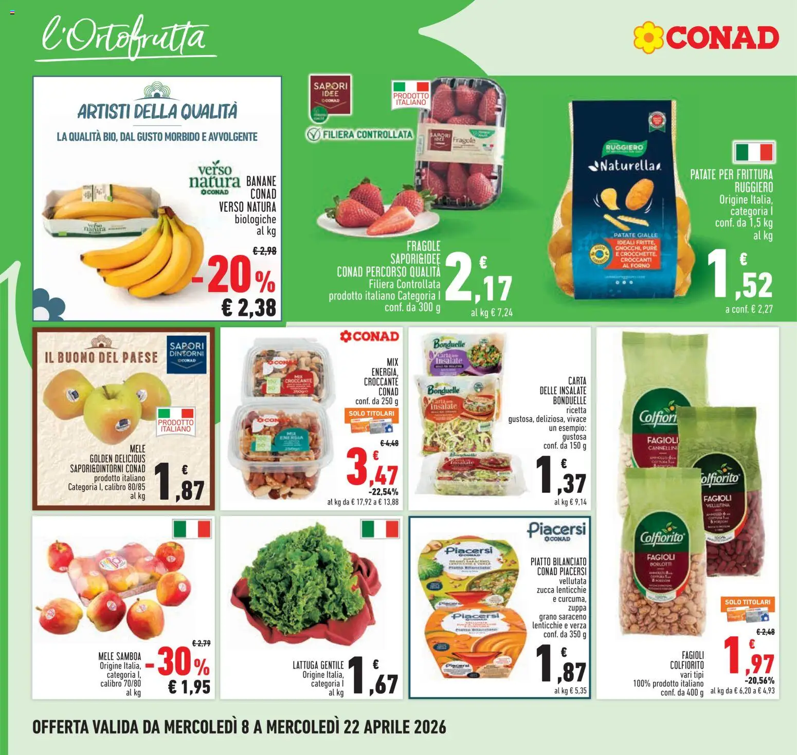 Volantino Conad del 08.04.2026 | Pagina: 8 | Prodotti: Patate, Zucca, Piatto, Forno