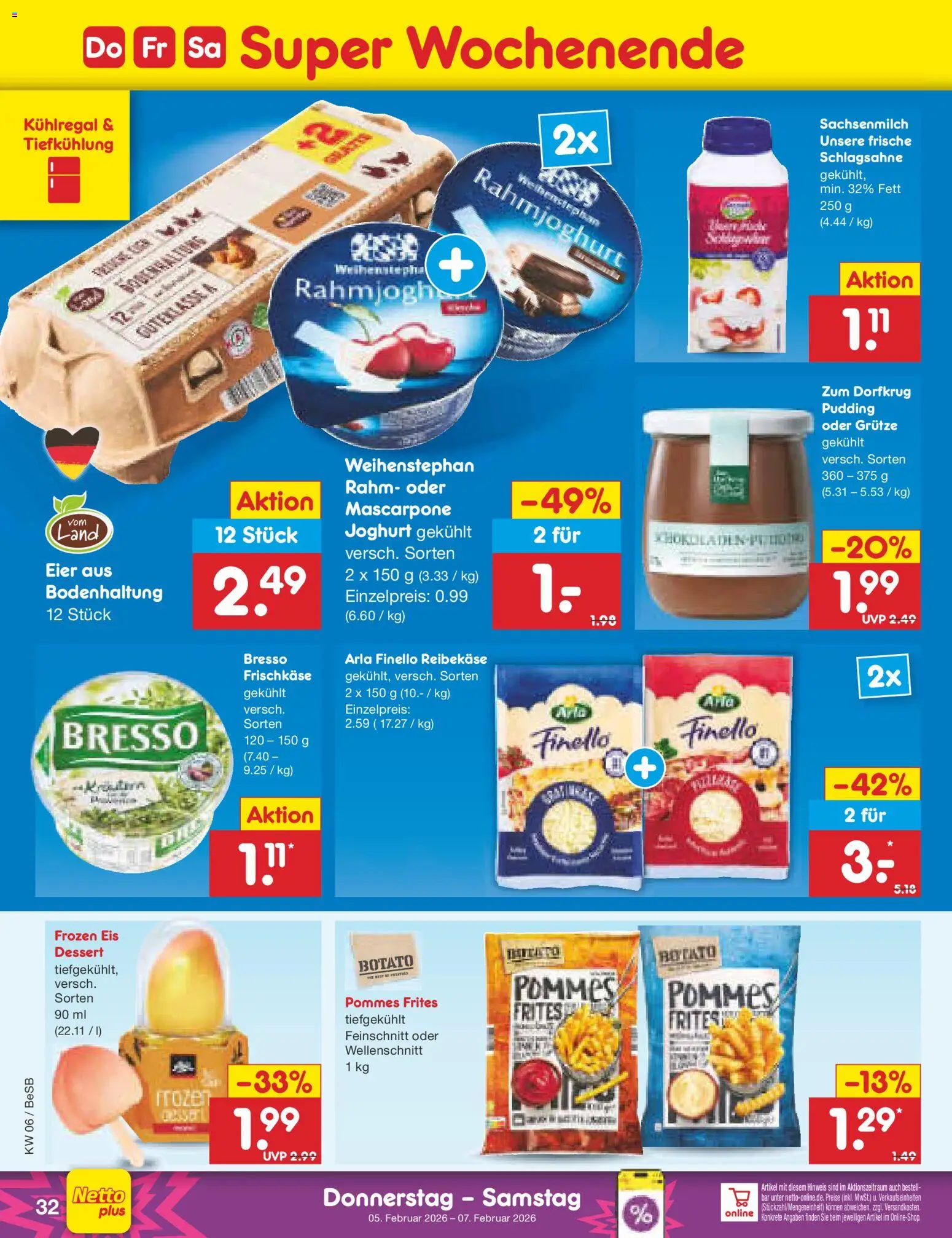 Netto Marken-Discount Prospekt 	 – gültig ab 02.02.2026 | Seite: 44 | Produkte: Eier, Pommes, Bresso, Frischkase