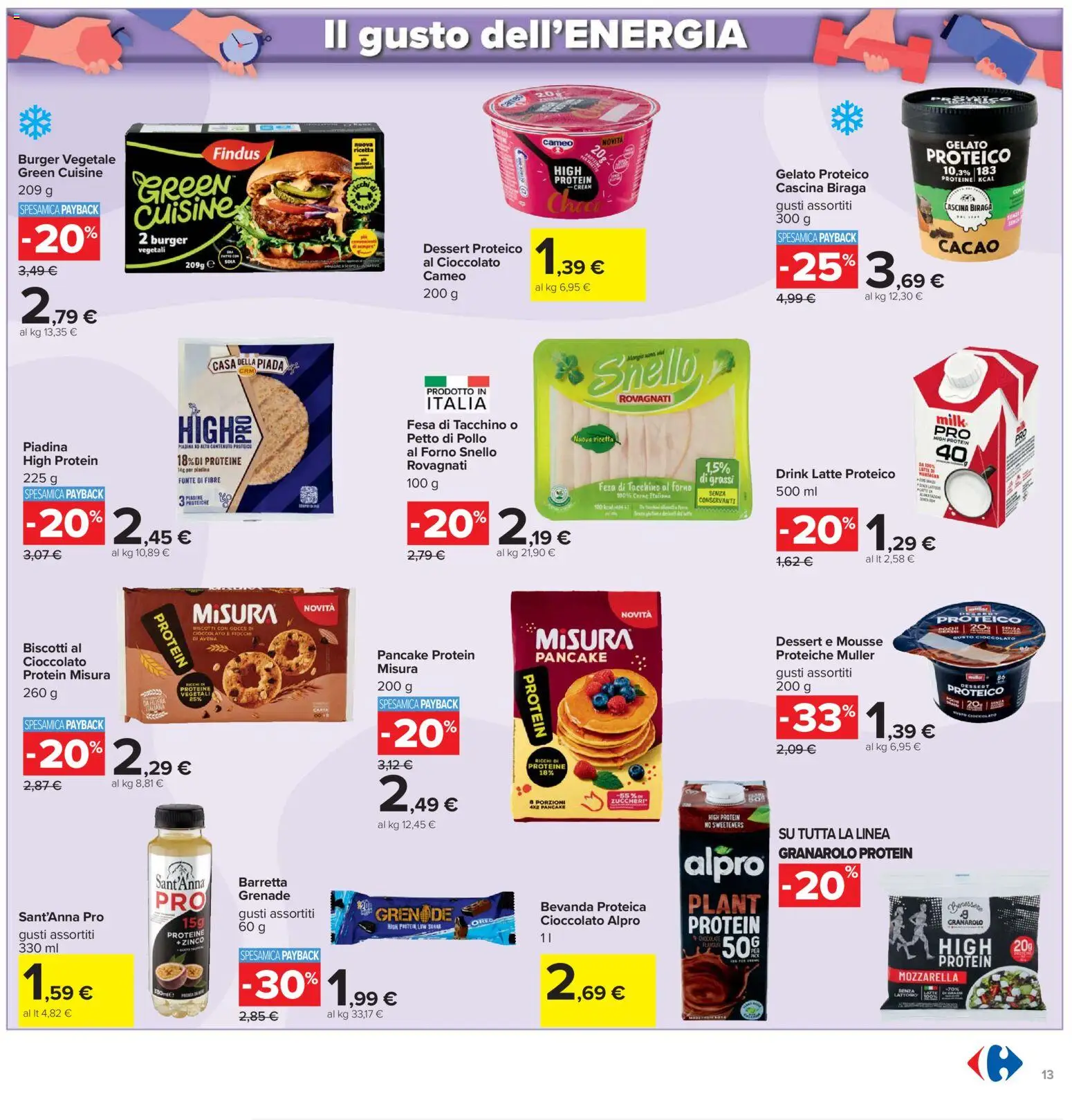 Volantino Carrefour del 02.01.2026 | Pagina: 13 | Prodotti: Mozzarella senza lattosio, Pollo, Biscotti, Barretta
