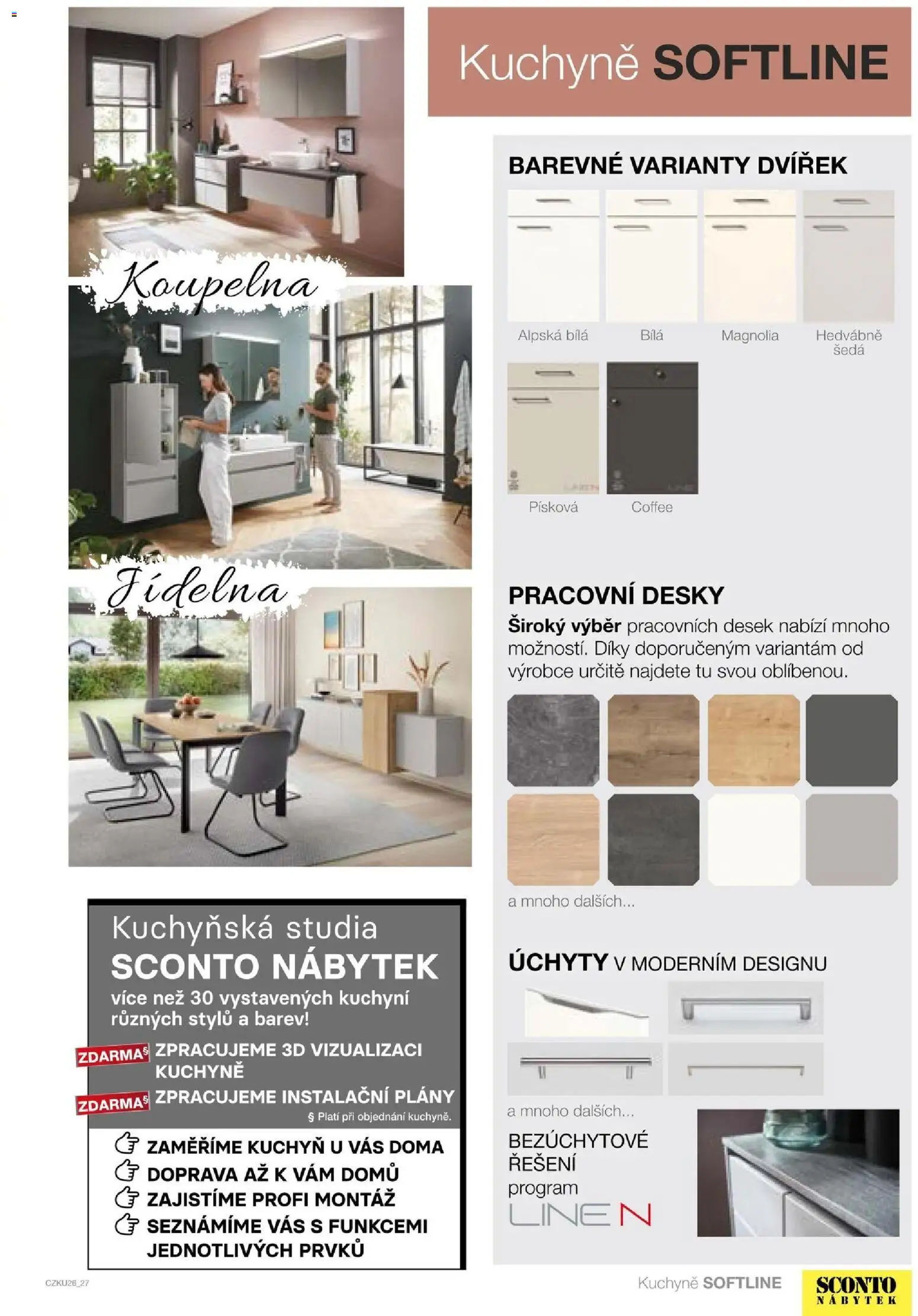 Sconto nábytek katalog - Kuchyně na míru od 06.01.2026 | Strana: 27 | Produkty: Nábytek, Desky, Koupelna, Kuchyně