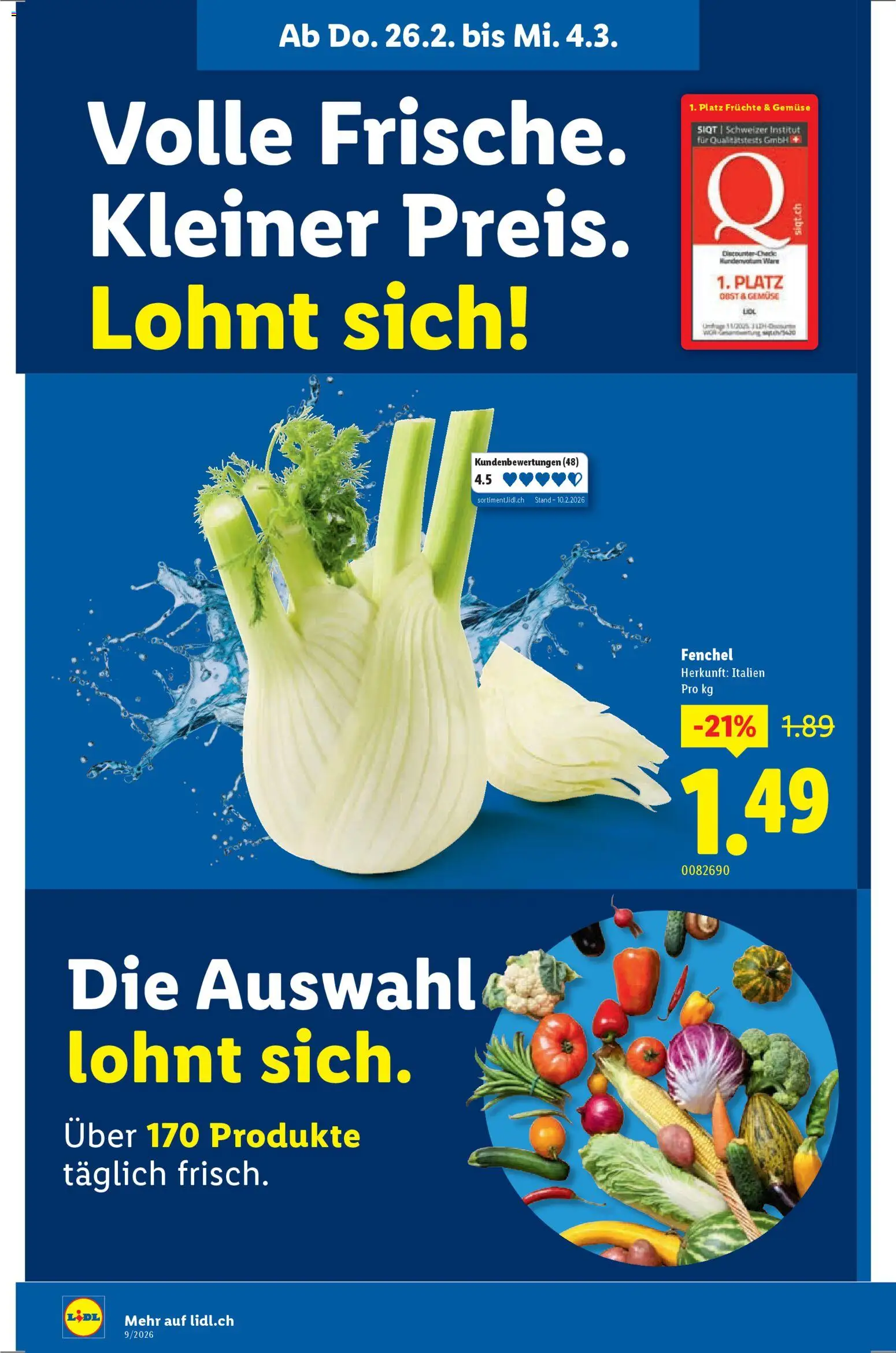 Lidl Aktionen – gültig ab 26.02.2026 | Seite: 6 | Produkte: Gemüse, Früchte