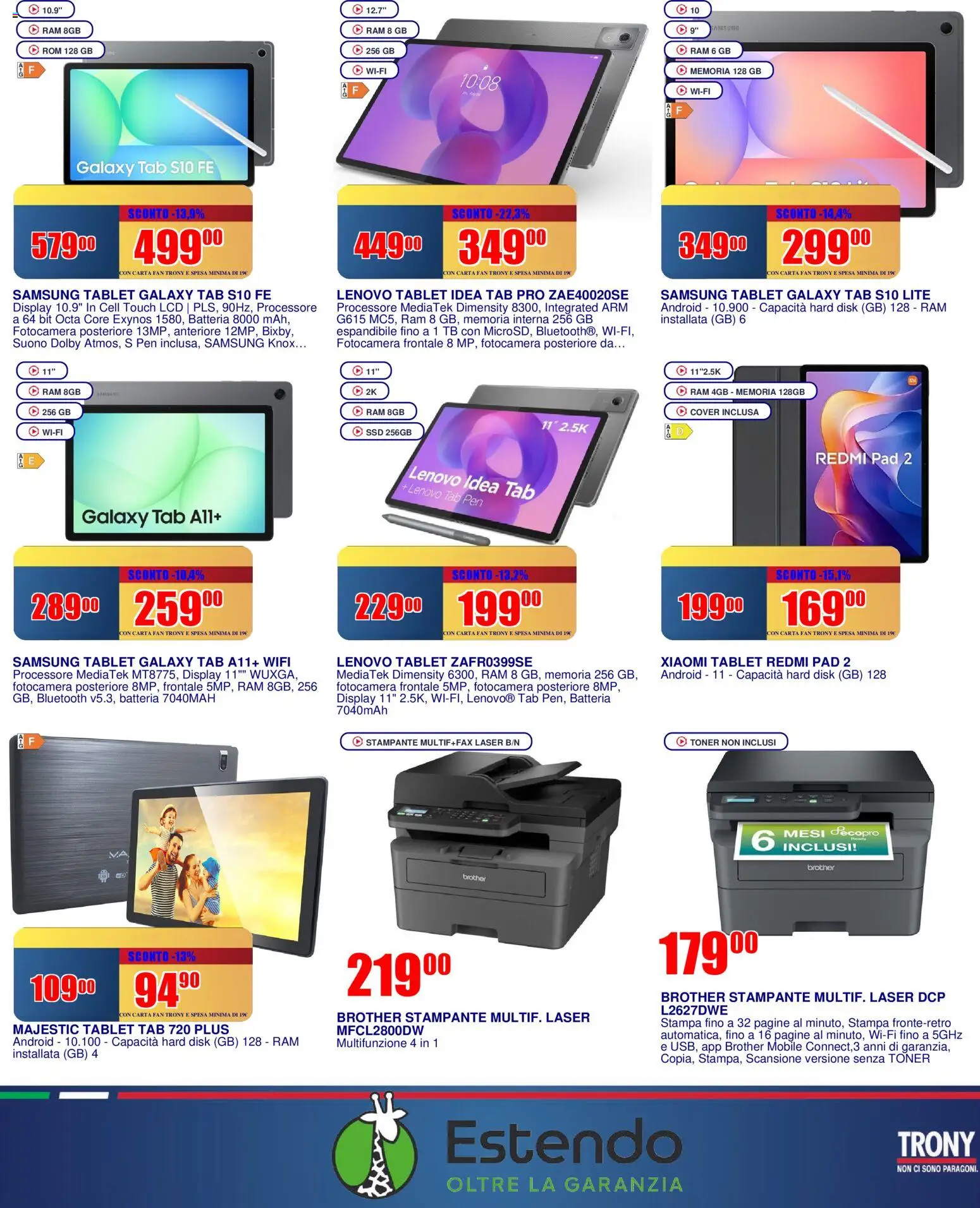 Volantino Trony del 02.04.2026 | Pagina: 20 | Prodotti: Xiaomi, Stampante, Toner, Samsung