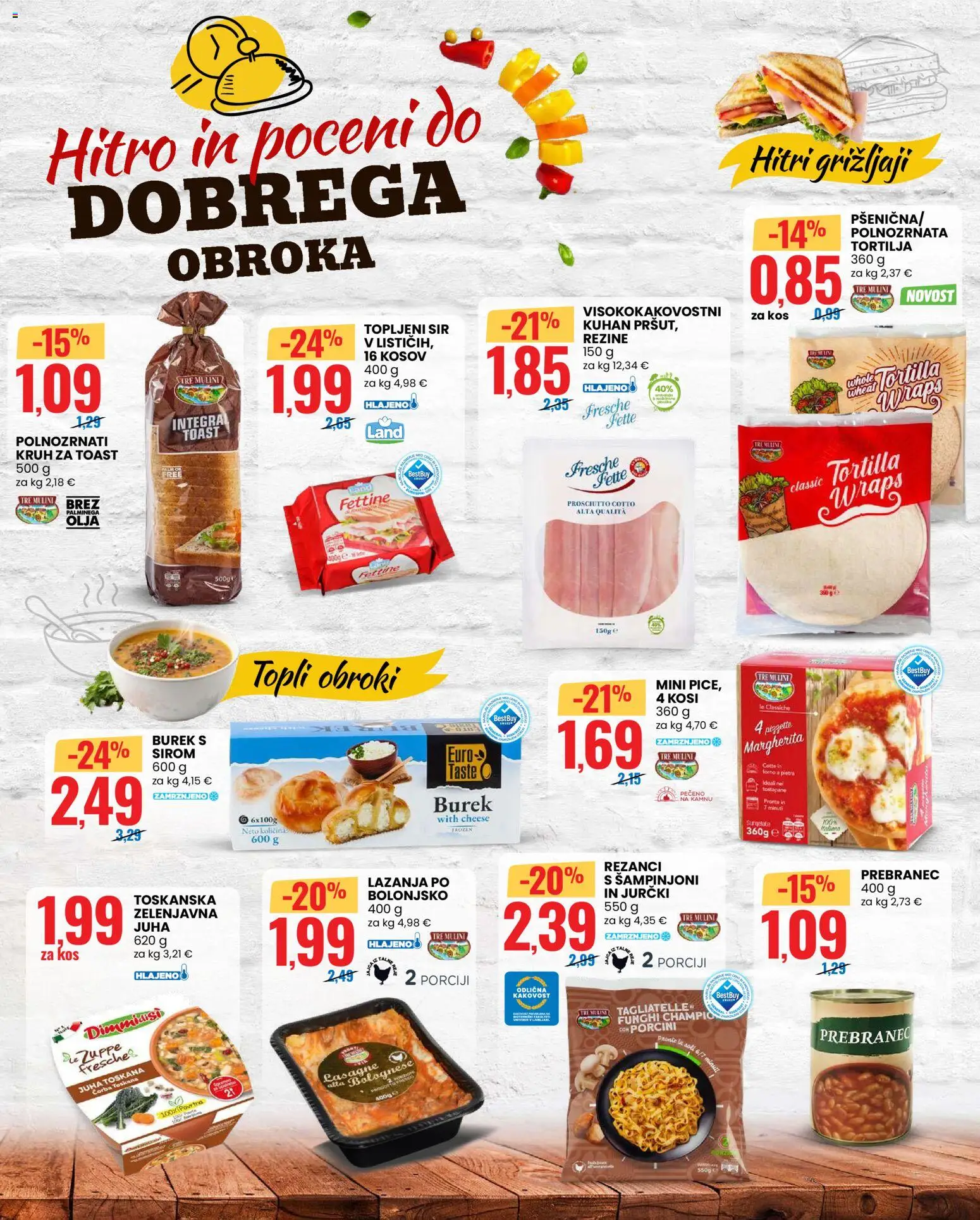 Novi Eurospin katalog ponudbe – veljaven od 30.04.2026 | Stran: 8 | Izdelki: Topljeni sir, Juha, Kos, Lazanja