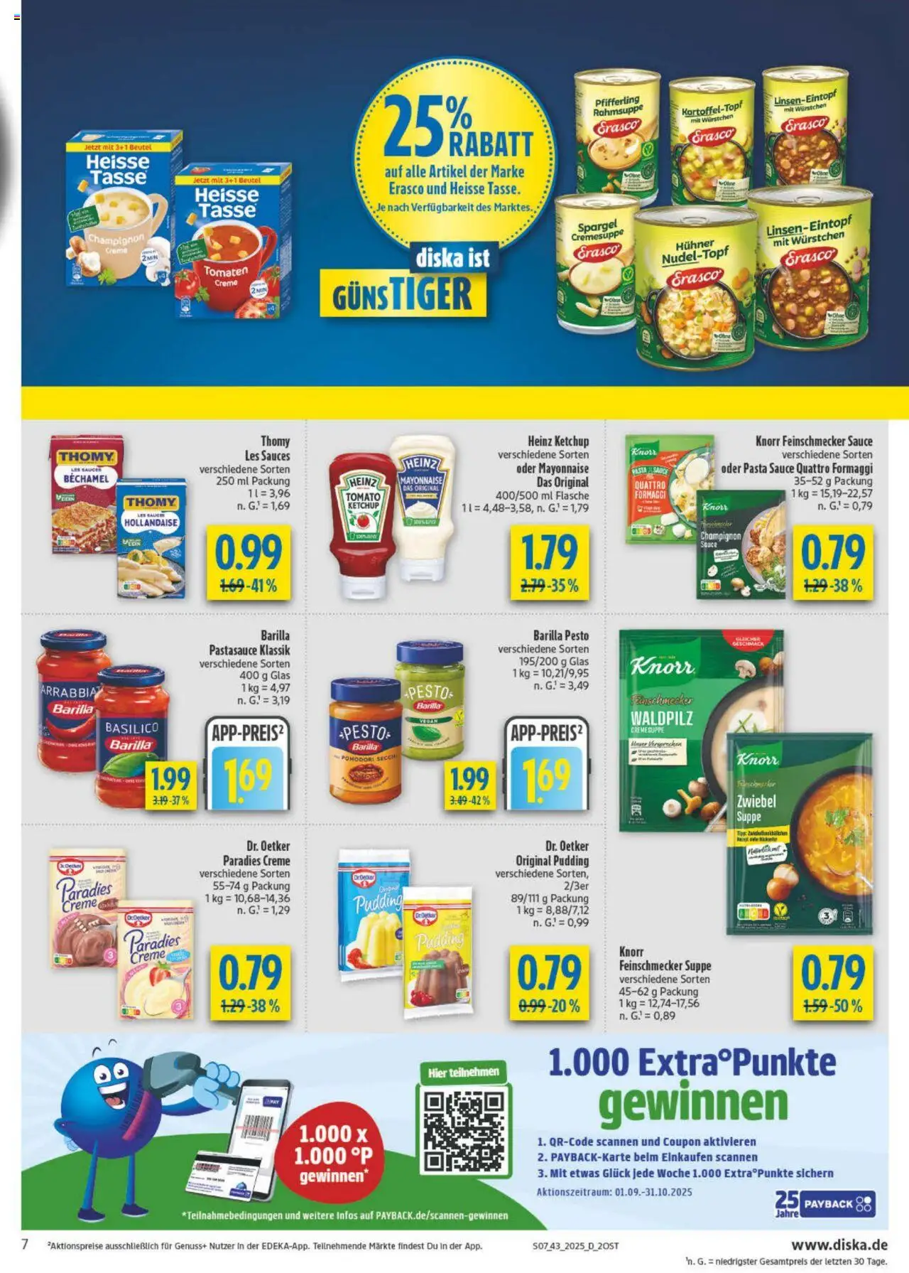 Diska - Diska Angebote Sachsen-Thüringen KW43 – gültig ab 20.10.2025 | Seite: 7 | Produkte: Barilla, Barilla pesto, Pudding, Mayonnaise