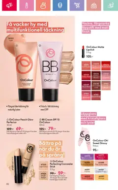 Oriflame reklamblad aktuell från 03.08.2025 | Sida: 80 | Produkter: Concealer, BB cream, Läppstift, Mango