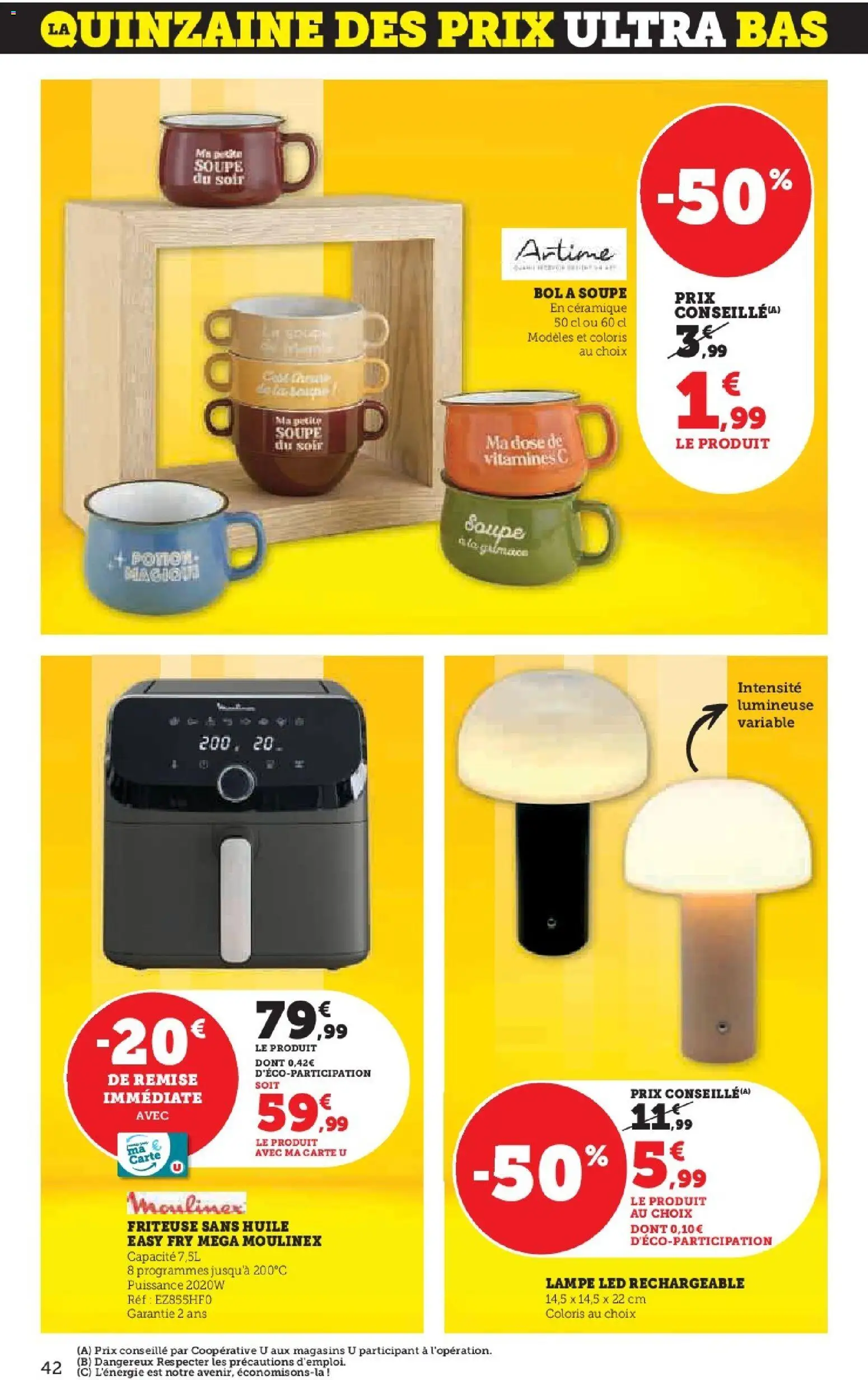 {H1} | Page: 42 | Produits: Soupe, lampe LED, Friteuse, Friteuse sans huile