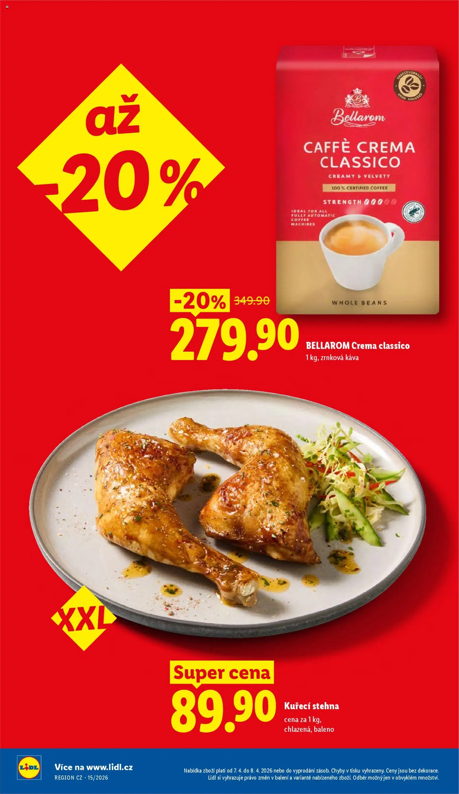 Lidl leták od 07.04.2026 | Strana: 4 | Produkty: Káva, Crema, Zrnková káva, Bellarom