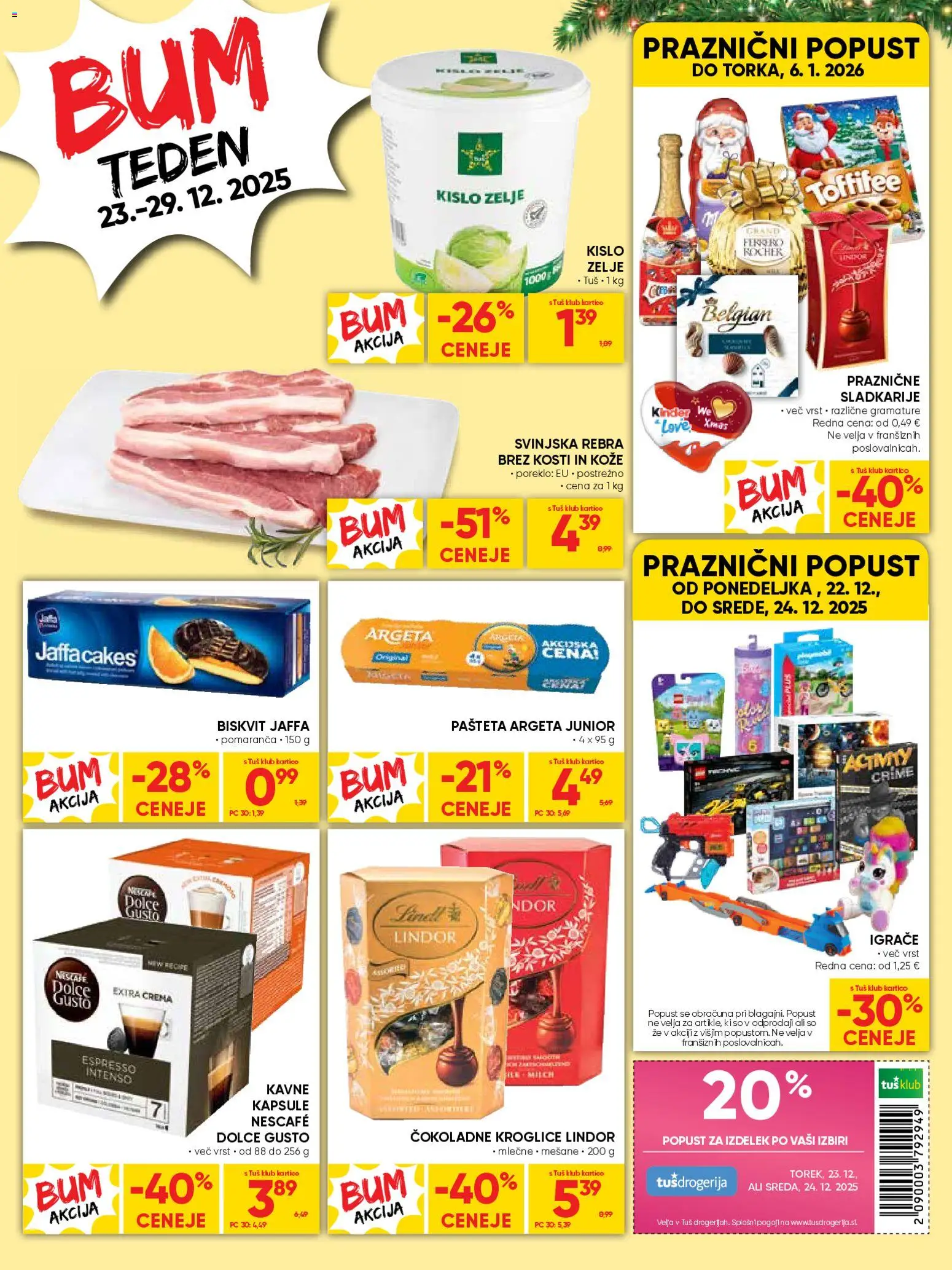 Novi Tuš katalog ponudbe – veljaven od 23.12.2025 | Stran: 20 | Izdelki: Pašteta, Zelje