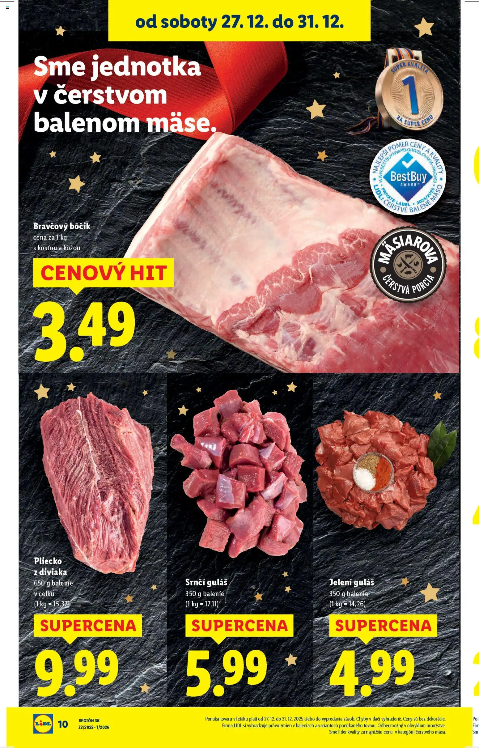 Nové Lidl akcie – leták je platný od 27.12.2025 | Strana: 14 | Produkty: Bravčový bôčik