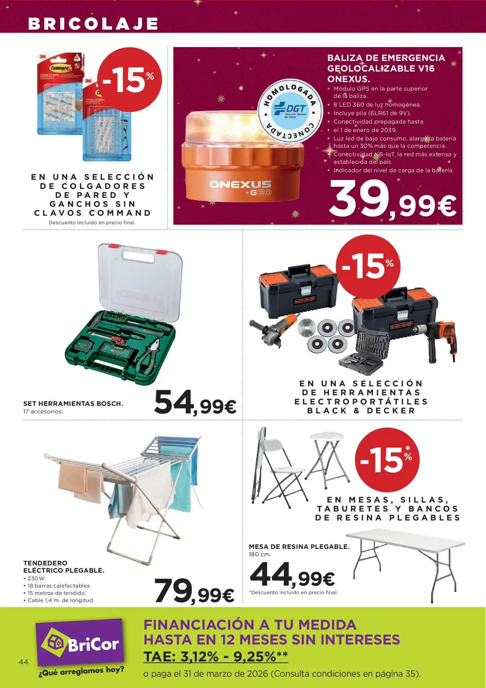 Hipercor catálogo │ válido desde el 20.11.2025 | Página: 57 | Productos: Tendedero, Cable, Mesa, Batería