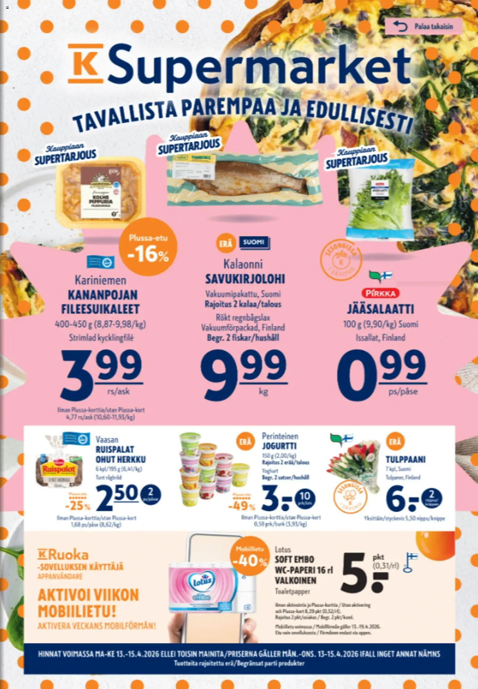 K-Supermarket tarjoukset – voimassa 20.04.2026 alkaen | Sivu: 1 | Tuotteet: Jogurtti