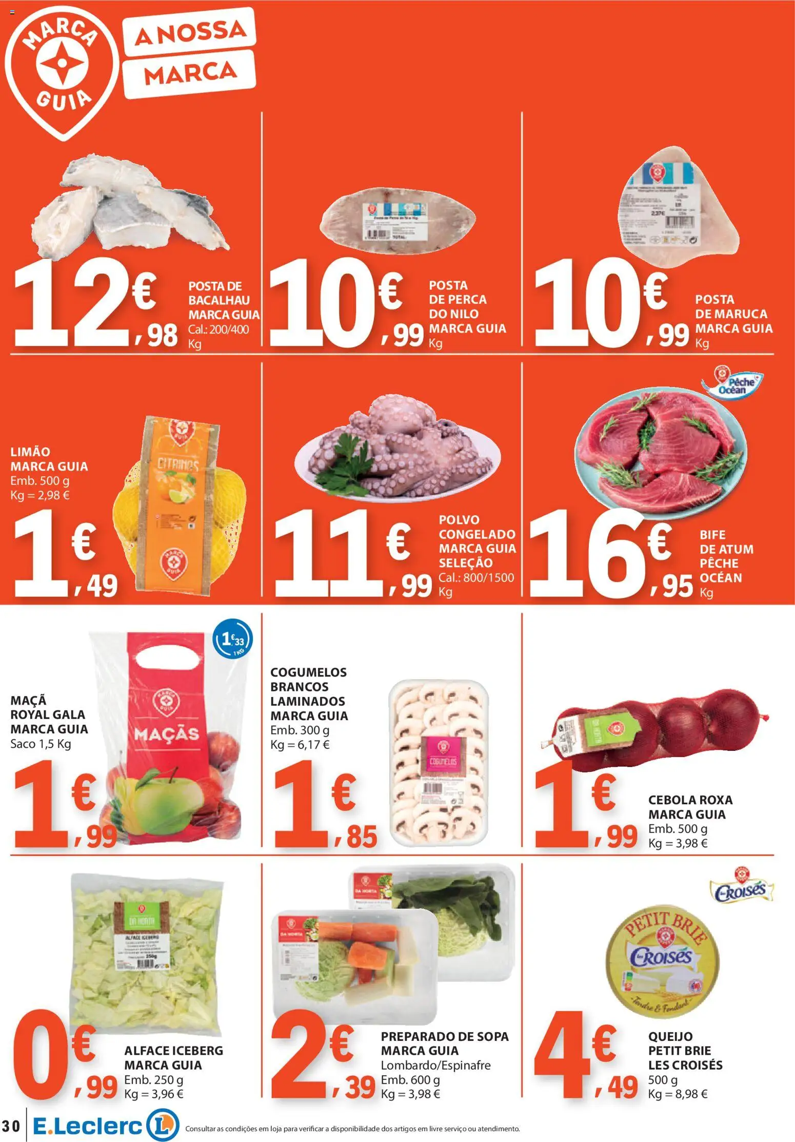 E.Leclerc folheto │ válido de 15.01.2026 | Página: 30 | Produtos: Sopa, Maça, Cogumelos, Alface