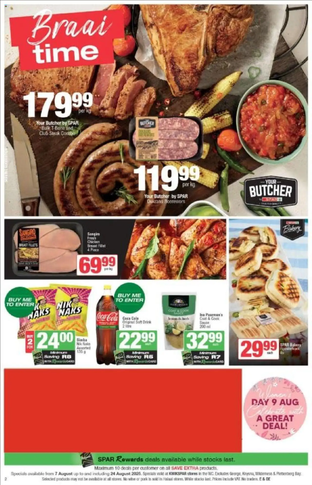 KWIKSPAR - Western Cape - Weekly Specials │ valid from 07.08.2025 | Page: 2 | Products: Coat, Steak, Boerewors, Pork