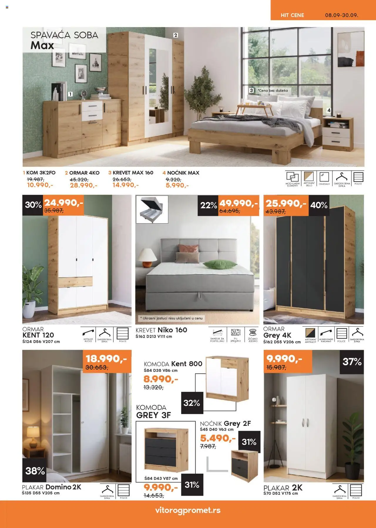 Vitorog katalog - važi od 08.09.2025 | Strana: 11 | Proizvode: Krevet, Komoda, Ormar, Ogledalo