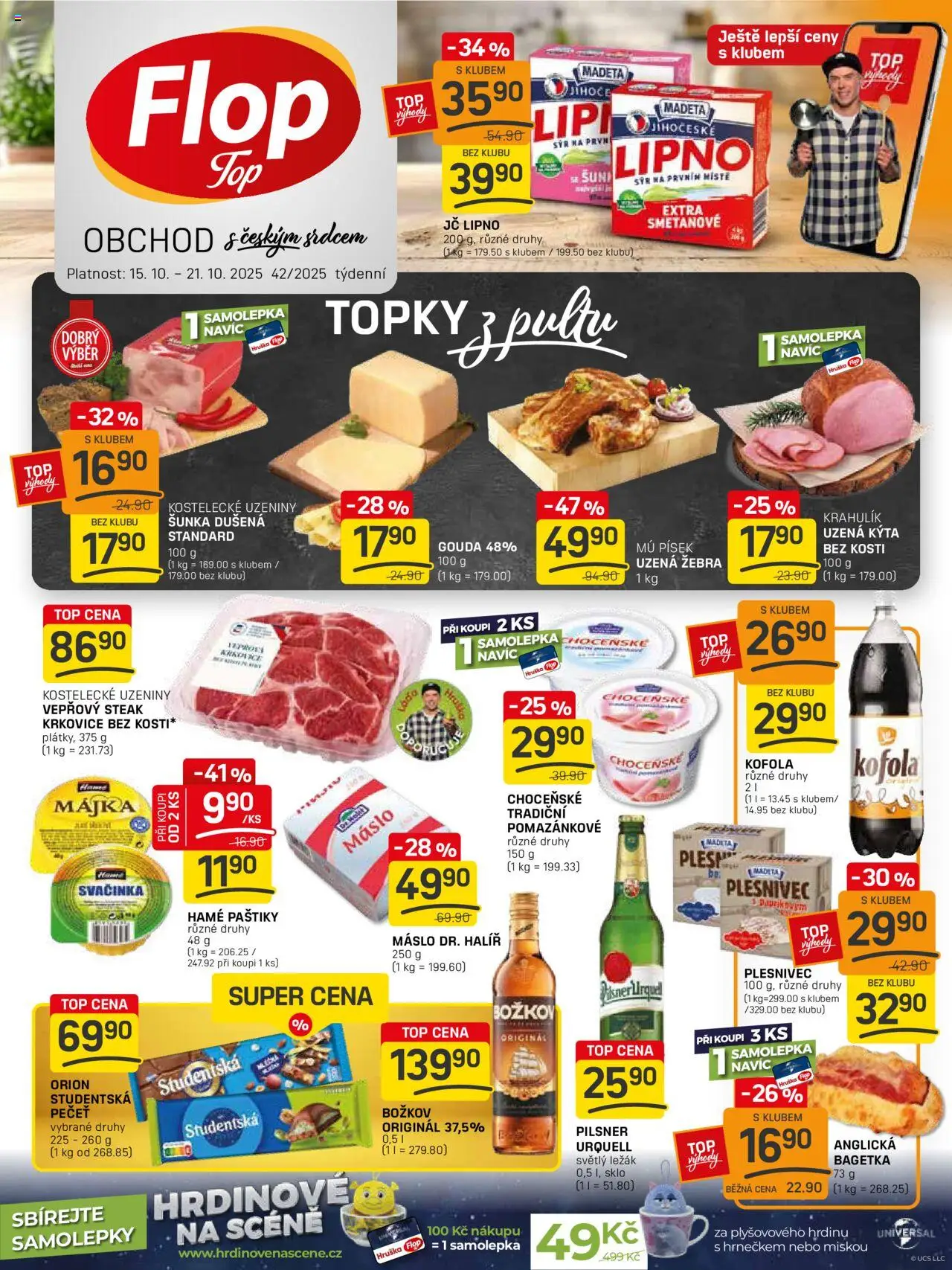 Flop leták - FlopTop od 15.10.2025 | Strana: 1 | Produkty: Písek, Steak, Kofola, Kýta