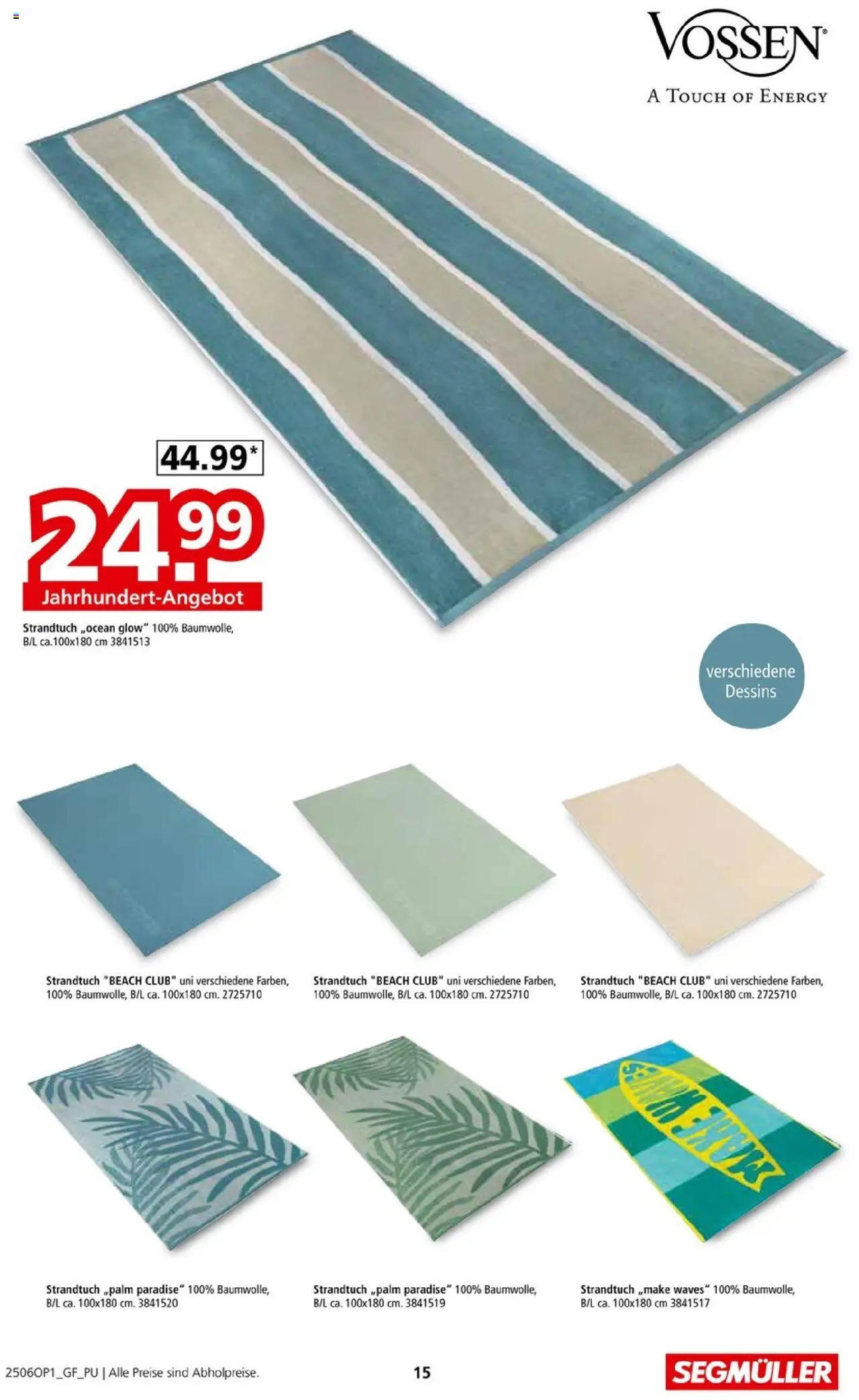 Segmüller Heimtextilien Super Sparangebote - gültig ab dem 31.05.2025 | Seite: 15 | Produkte: Energy, Strandtuch