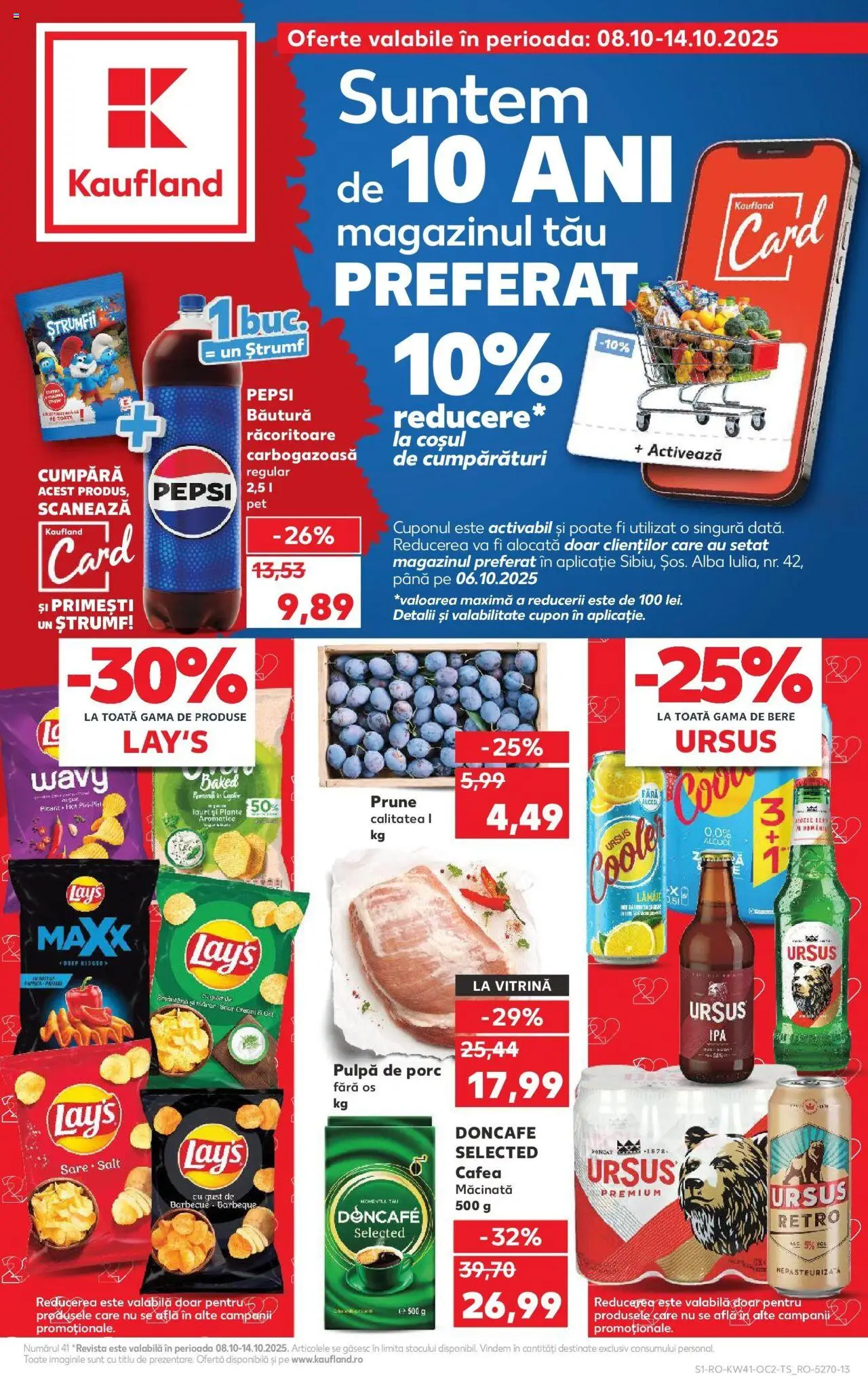Noul catalog Kaufland – valabil de la 08.10.2025 | Pagină: 1 | Produse: Vitrină, Cafea, Bere, Prune