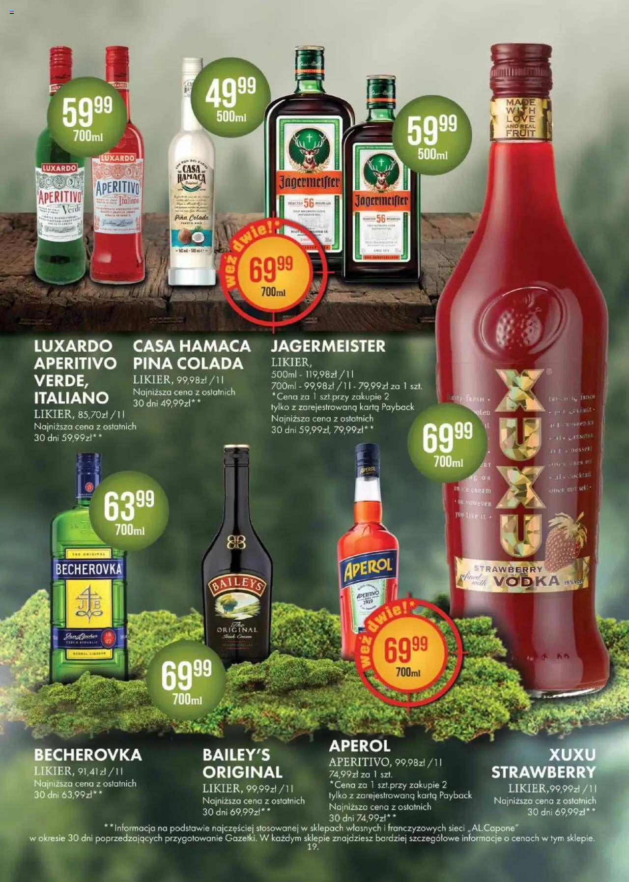 Al.Capone Gazetka od 09.06.2025 | Strona: 19 | Produkty: Baileys, Garnitur, Jagermeister, Vodka