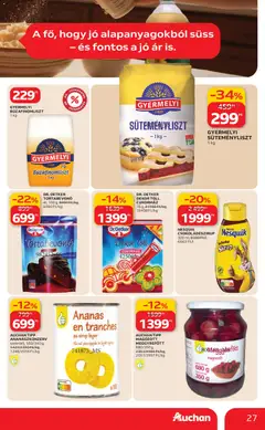 Auchan akciós újság - amely érvényes a következő dátumtól: 19.03.2026 | Oldal: 27 | Termékek: Meggybefőtt, Töltő, Nesquik, Tortabevonó