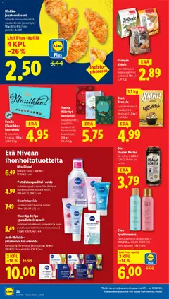 Lidl-mainoslehti voimassa 30.10.2025 alkaen | Sivu: 26 | Tuotteet: Vartalovoide, Yövoide, Suklaa, Granola