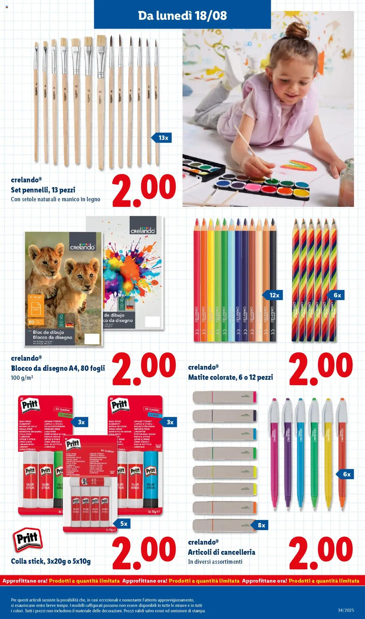 Volantino Lidl del 18.08.2025 | Pagina: 29 | Prodotti: Colla, Blocco da disegno
