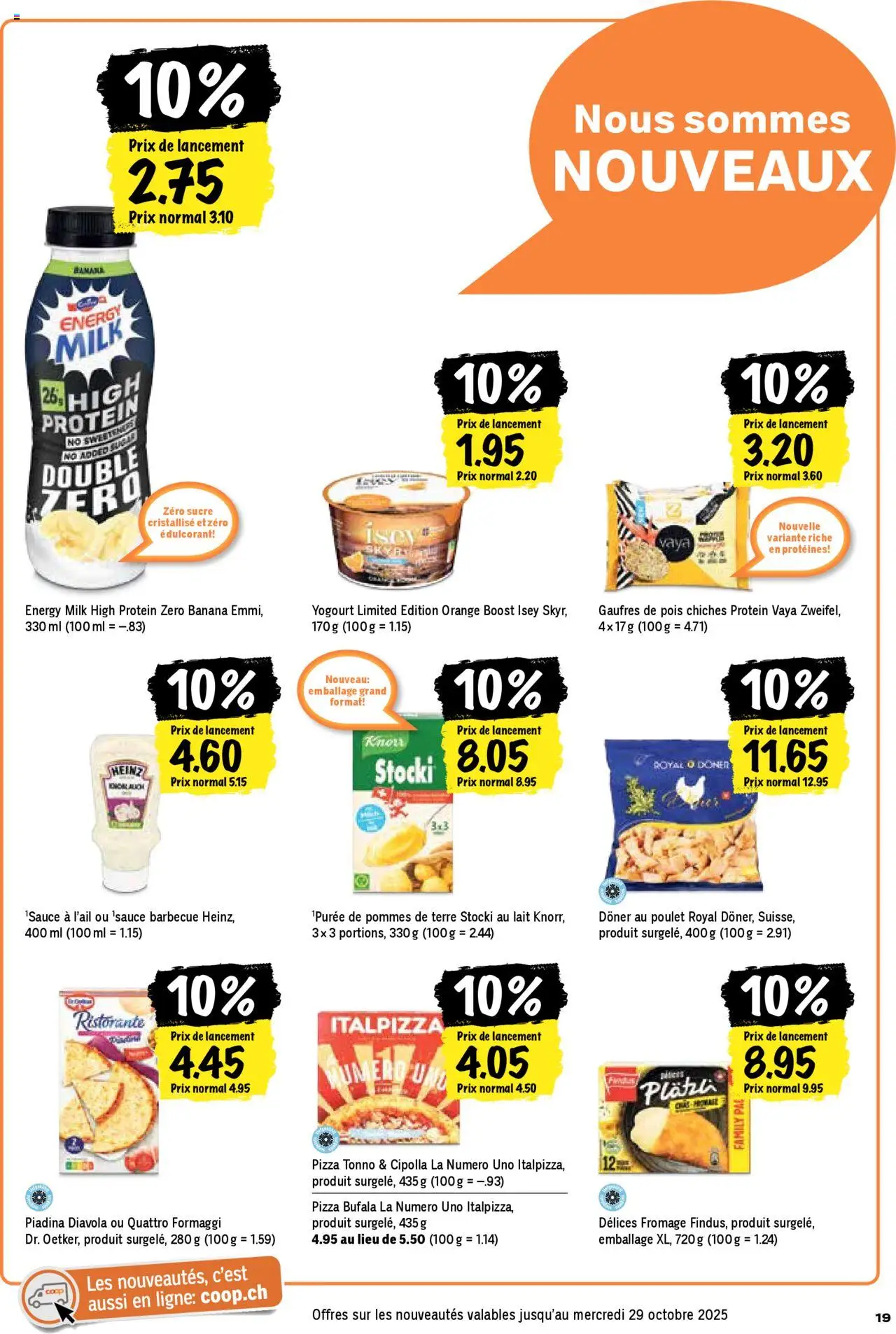 Coop - Les actions de la semaine – gültig ab 16.10.2025 | Seite: 19 | Produkte: Pizza