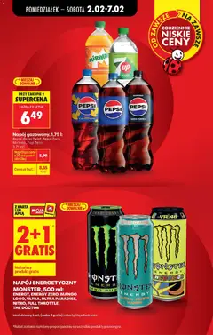 Pogląd oferty "NAPÓJ ENERGETYCZNY MONSTER, 500 ml: ENERGY, ENERGY ZERO, MANGO LOCO, ULTRA, ULTRA PARADISE, NITRO, FULL THROTTLE, THE DOCTOR, Napój energetyczny Monster, różne rodzaje: ENERGY, ENERGY ZERO, MANGO LOCO, ULTRA, ULTRA PARADISE, NITRO, FULL THROTTLE, THE DOCTOR, 500 ml" - ważna od 02.02.2026 | Strona: 17
