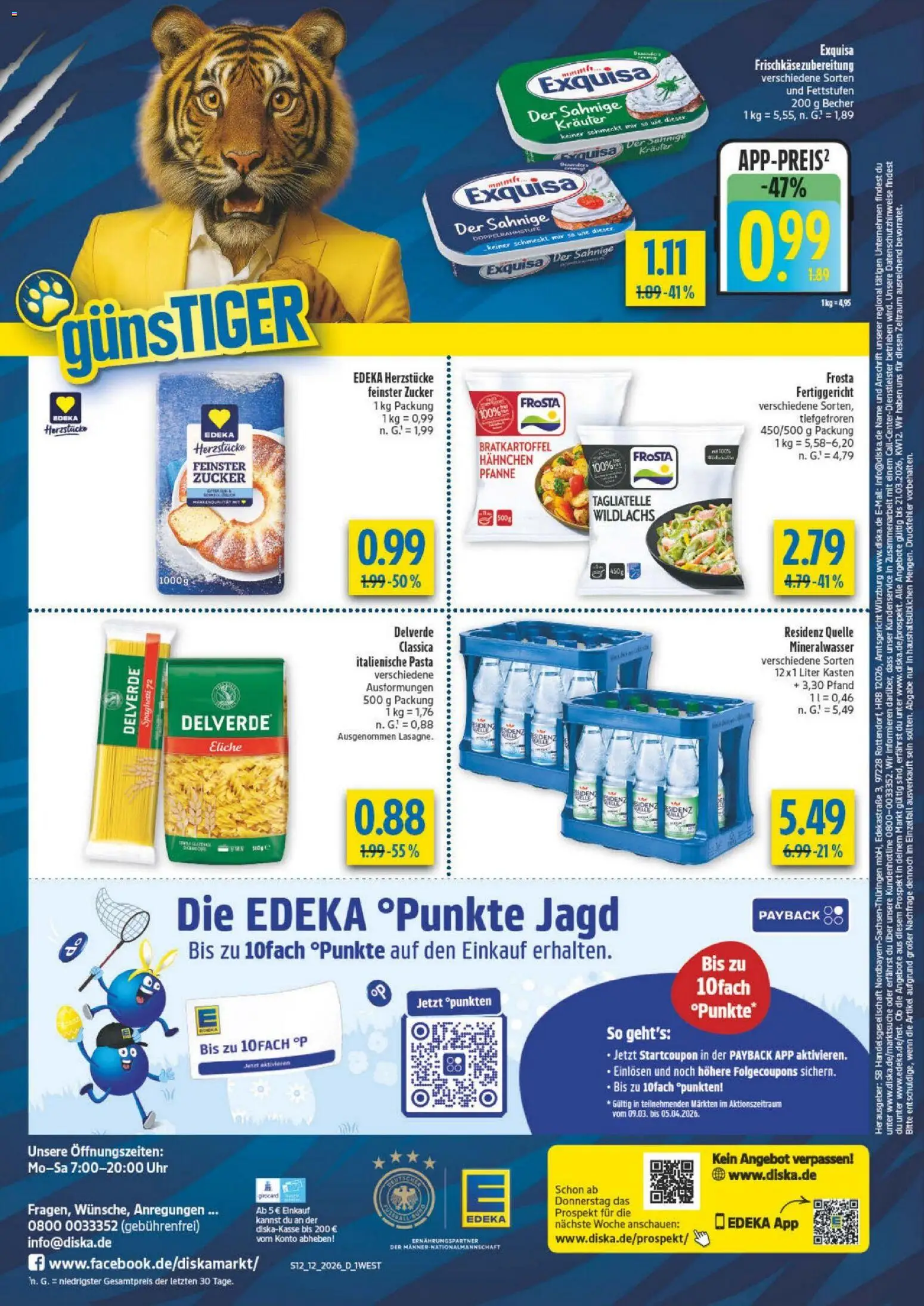 Diska - Diska Angebote Bayern KW12 – gültig ab 16.03.2026 | Seite: 12 | Produkte: Mineralwasser, Frosta, Exquisa, Uhr