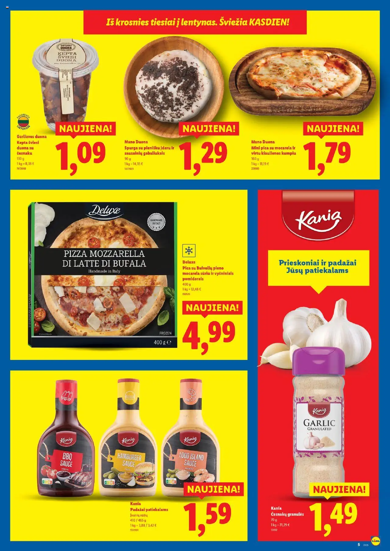 LIDL - Leidinys - Naujienos│galioja nuo 04.08.2025 | Puslapis: 5 | Prekių: Kiaulienos, Duona, Pica, Prieskoniai