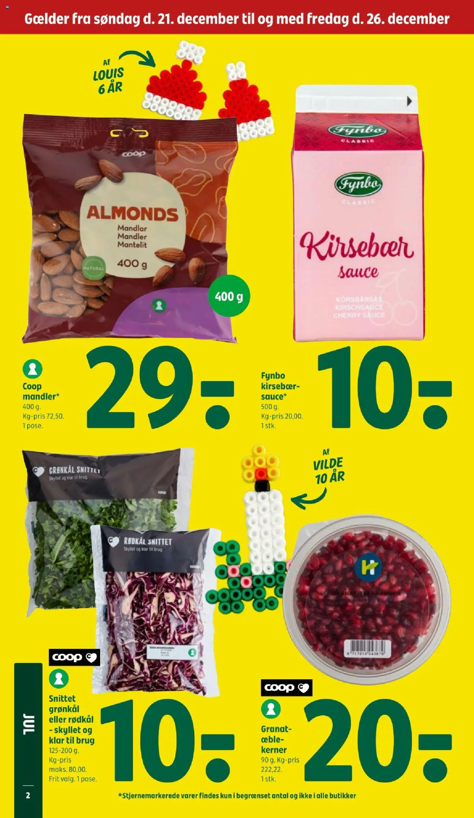 Coop 365 tilbudsavis – gyldig fra 18.12.2025 | Side: 22 | Produkter: Mandler, Rødkål, Cherry, Grønkål