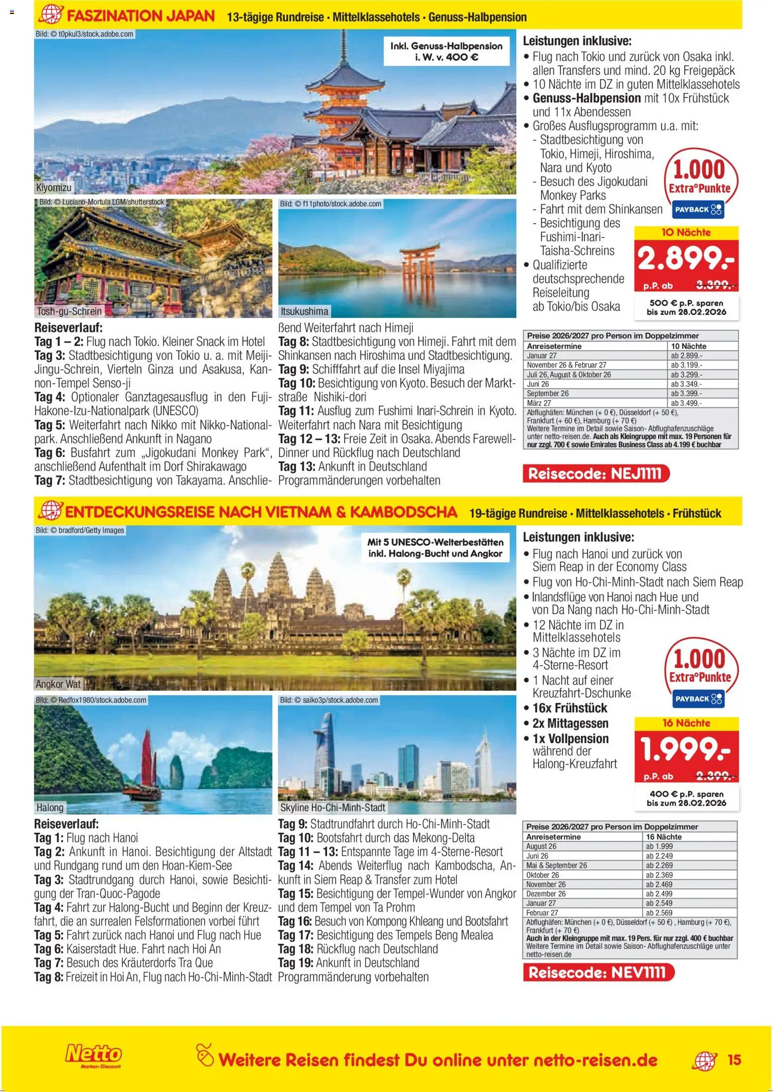 Netto Reisen Reise-Sonderangebote – gültig ab 15.01.2026 | Seite: 15 | Produkte: Öl