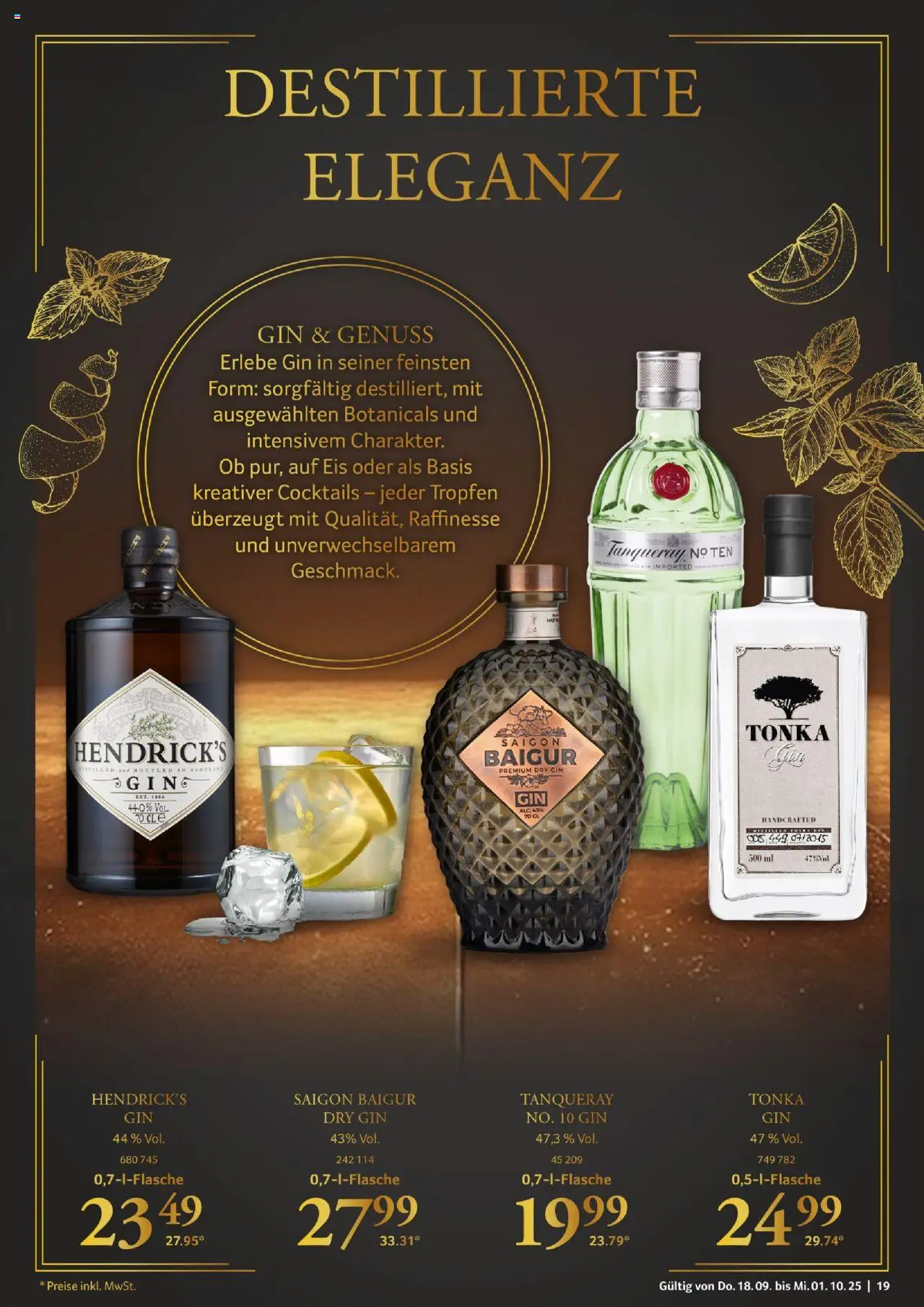 Selgros Für Genießer  – gültig ab 18.09.2025 | Seite: 19 | Produkte: Gin, Eis