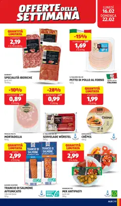 Anteprima del volantino PETTO DI POLLO AL FORNO, 140 g, 100% carne ITALIANA valido a partire dal 16.02.2026 | Pagina: 11