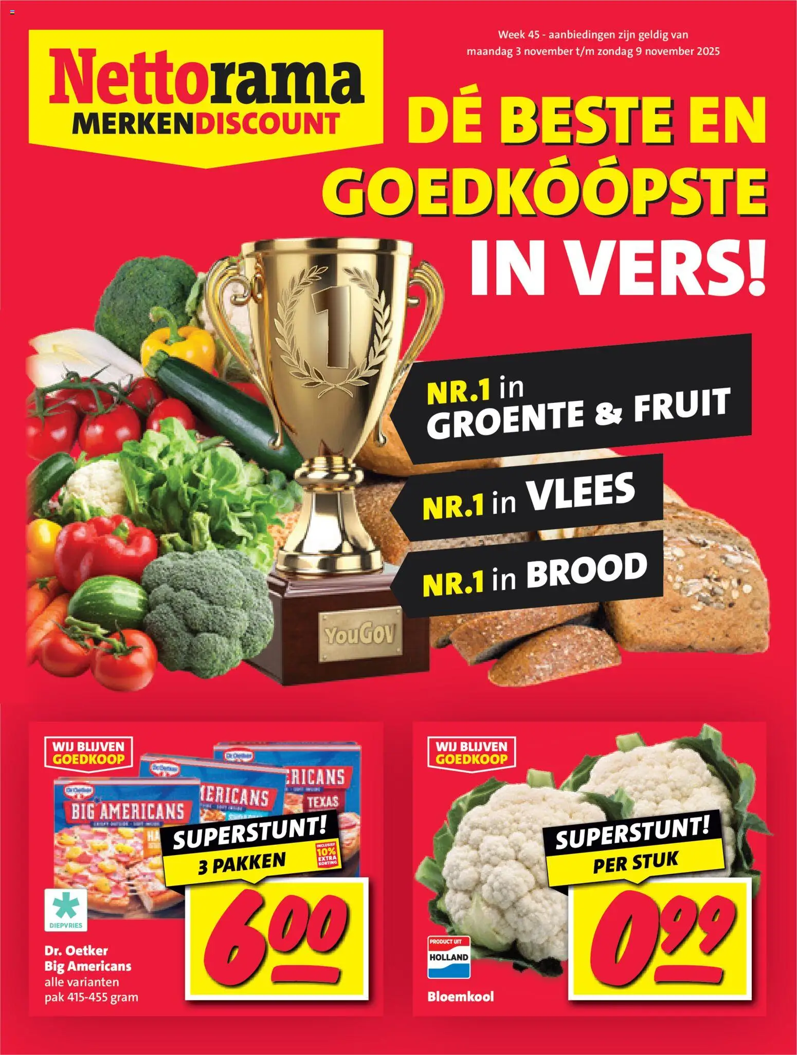 {H1} | Pagina: 1 | Producten: Bloemkool, Brood, Kisperec, Fruit