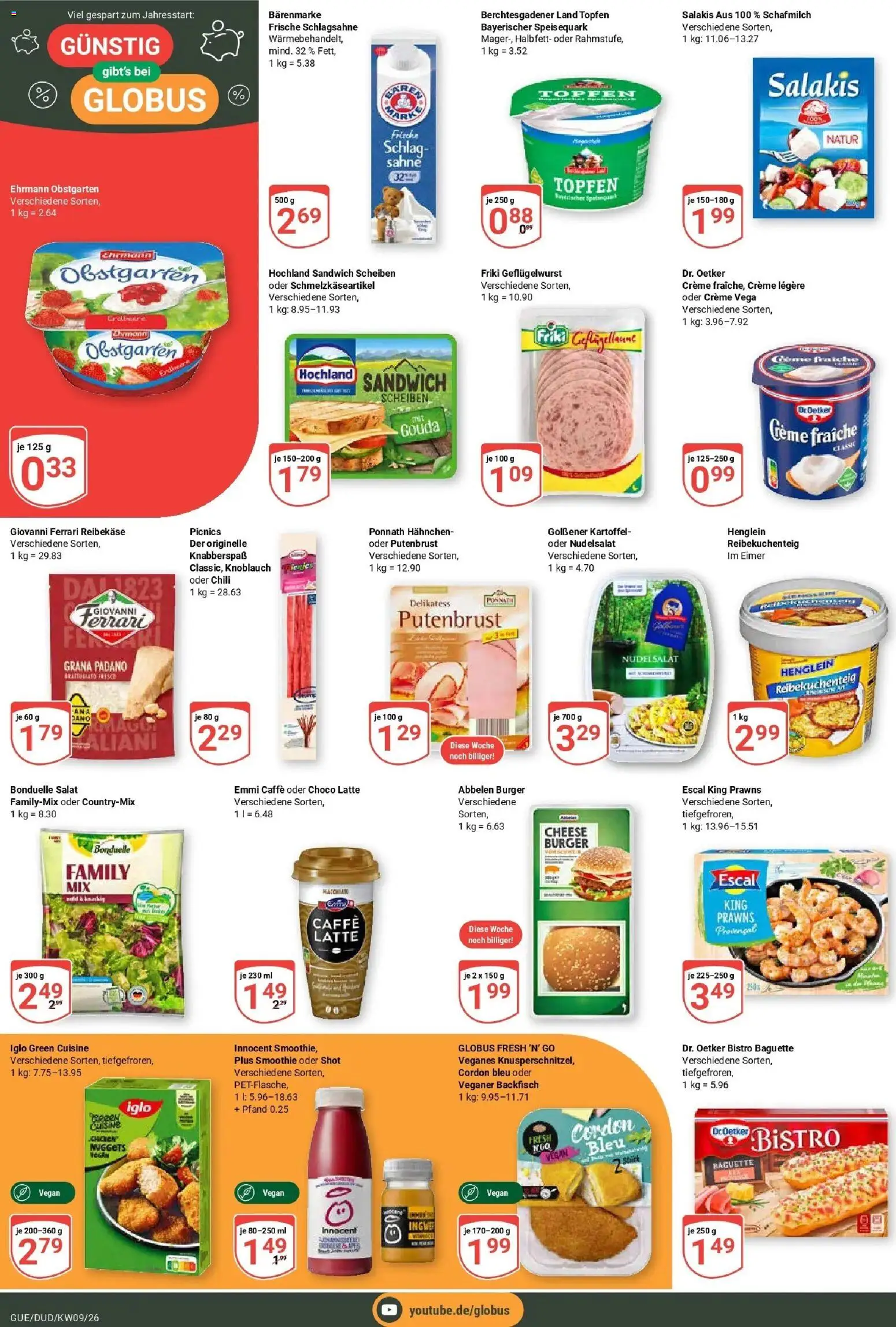 Globus Prospekt Saarbrücken-Güdingen – gültig ab 23.02.2026 | Seite: 3 | Produkte: Knoblauch, Reibekase, Sahne, Speisequark