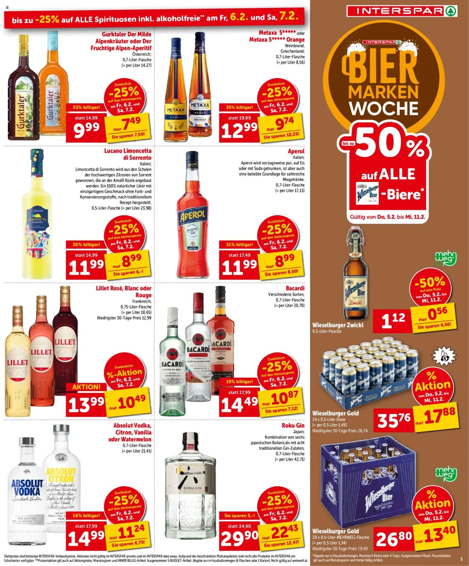Interspar Flugblatt - Niederösterreich gültig ab 05.02.2026 | Seite: 6 | Produkte: Gin, Eis, Rouge, Bier