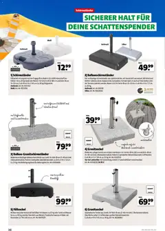 Hagebau Gartenmöbelsortiment ab 02.03.2026 gültig | Seite: 36 | Produkte: Schirmständer, Wasser