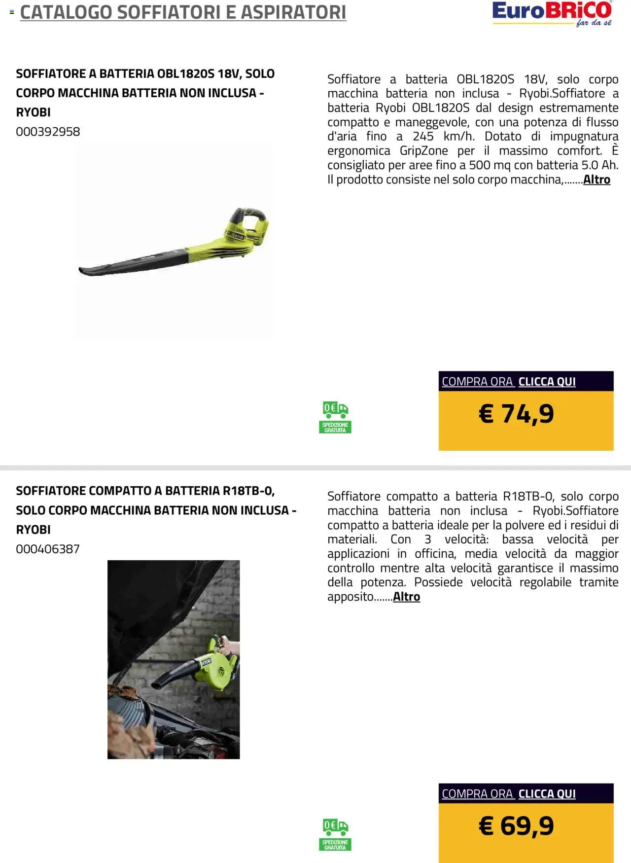 Volantino Eurobrico del 23.07.2025 | Pagina: 11 | Prodotti: Batteria