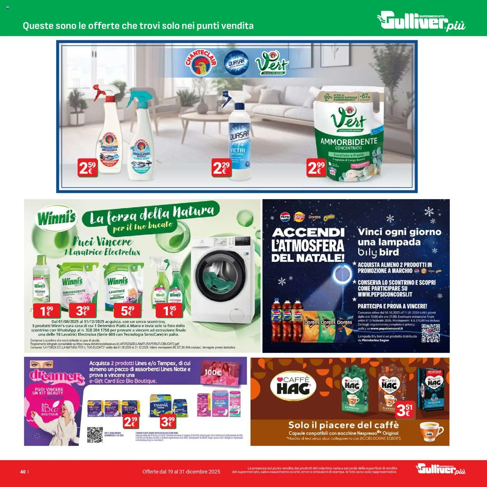 Volantino Gulliver del 19.12.2025 | Pagina: 40 | Prodotti: Caffè, Sgrassatore, Pepsi, Fragranza