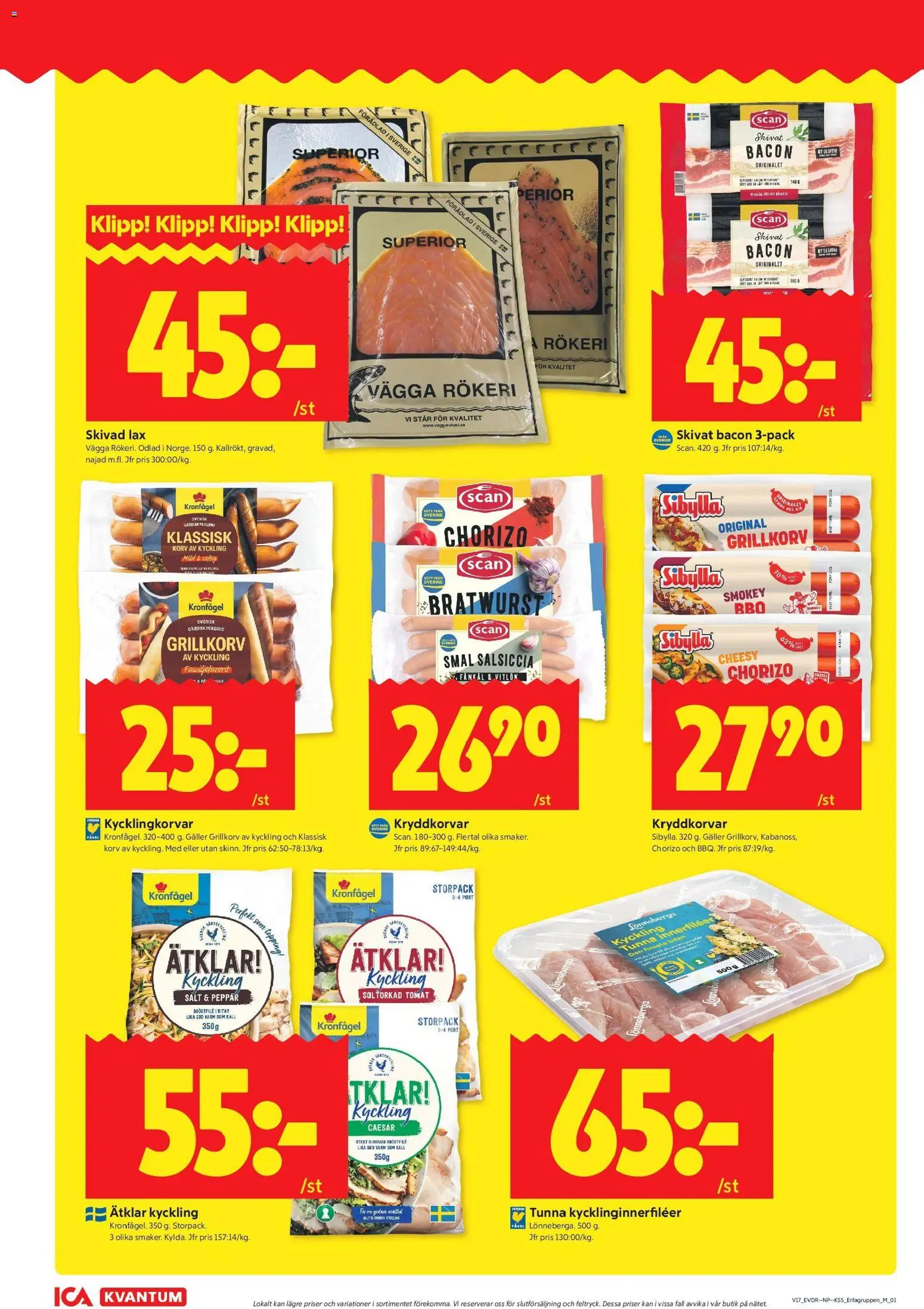ICA Kvantum reklamblad aktuell från 20.04.2026 | Sida: 6 | Produkter: Bacon, Galler, Grillkorv, Lax